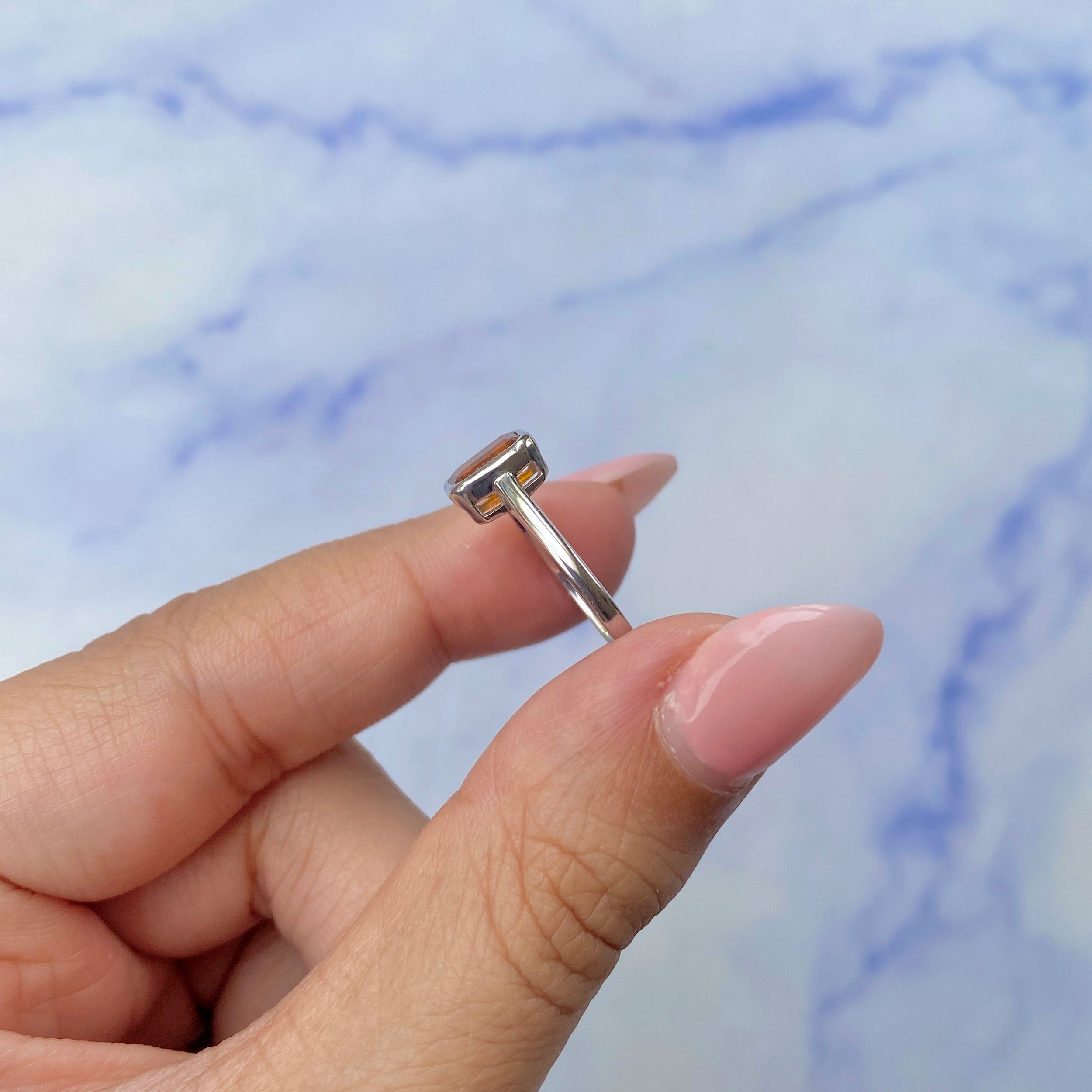 Orange Kyanite Ring-(KYN-SR-2765-O.)