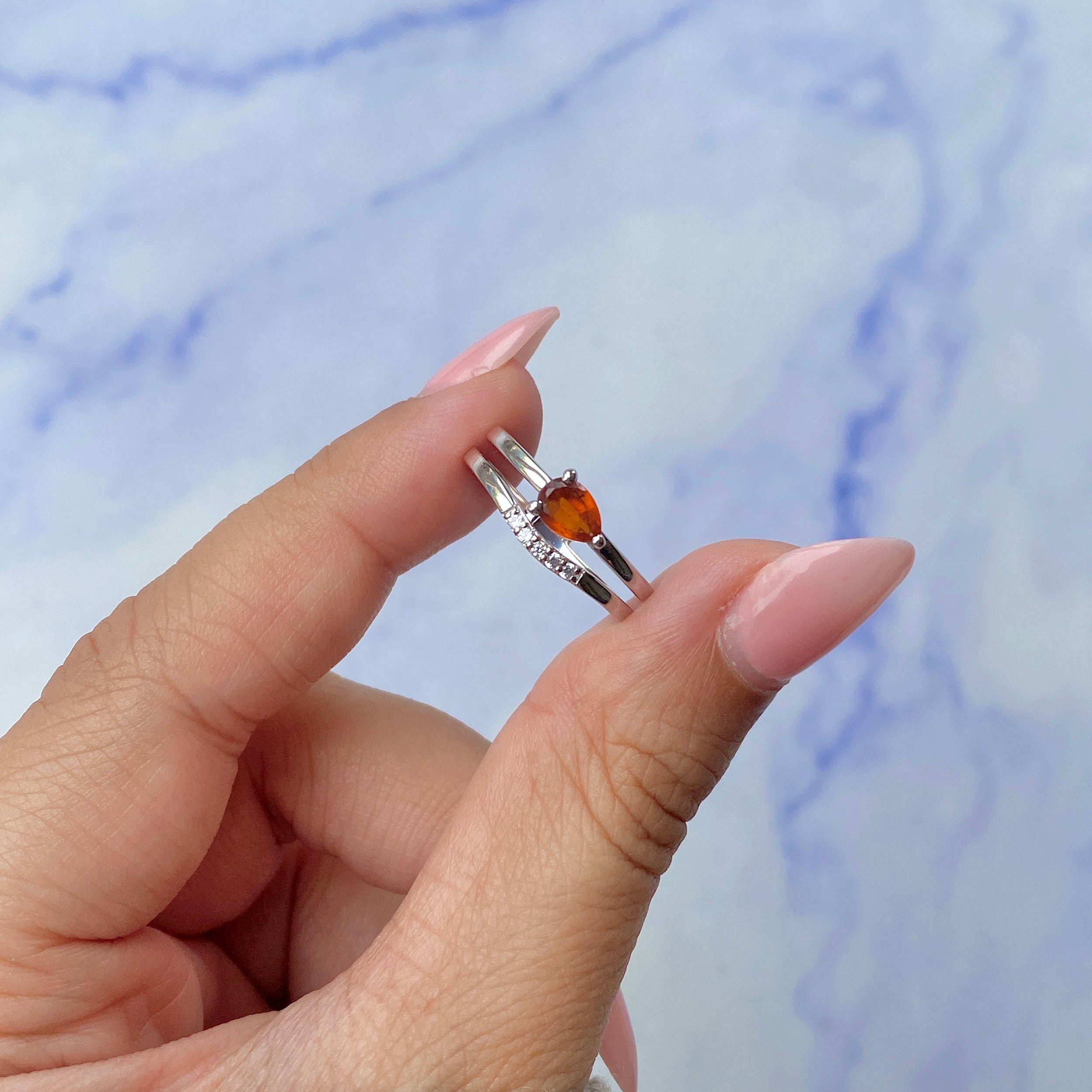 Orange Kyanite Ring-(KYN-SR-2862-O.)