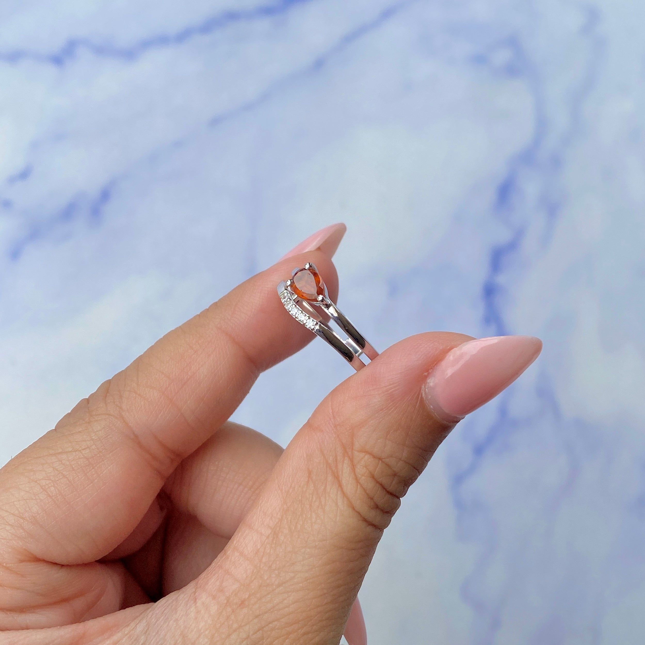 Orange Kyanite Ring-(KYN-SR-2862-O.)