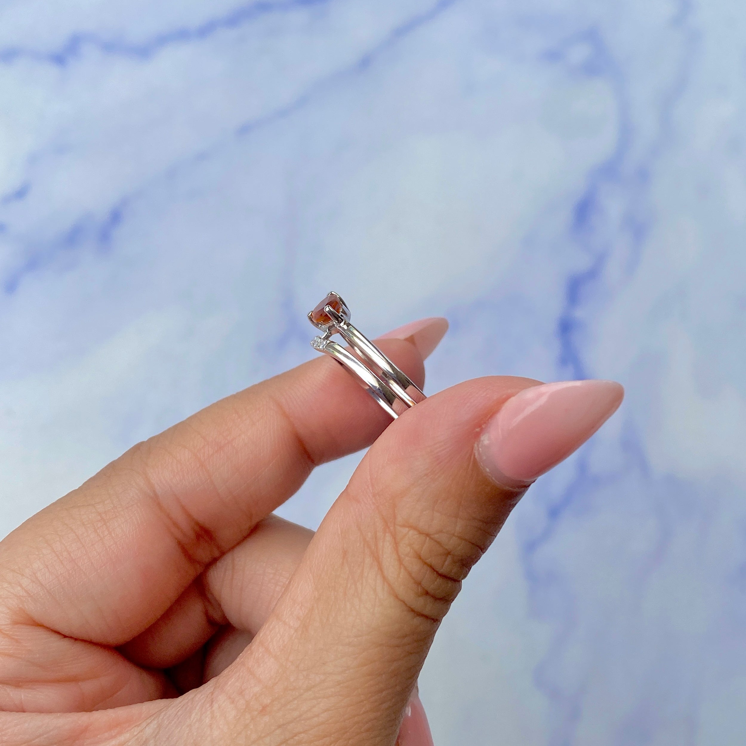 Orange Kyanite Ring-(KYN-SR-2862-O.)