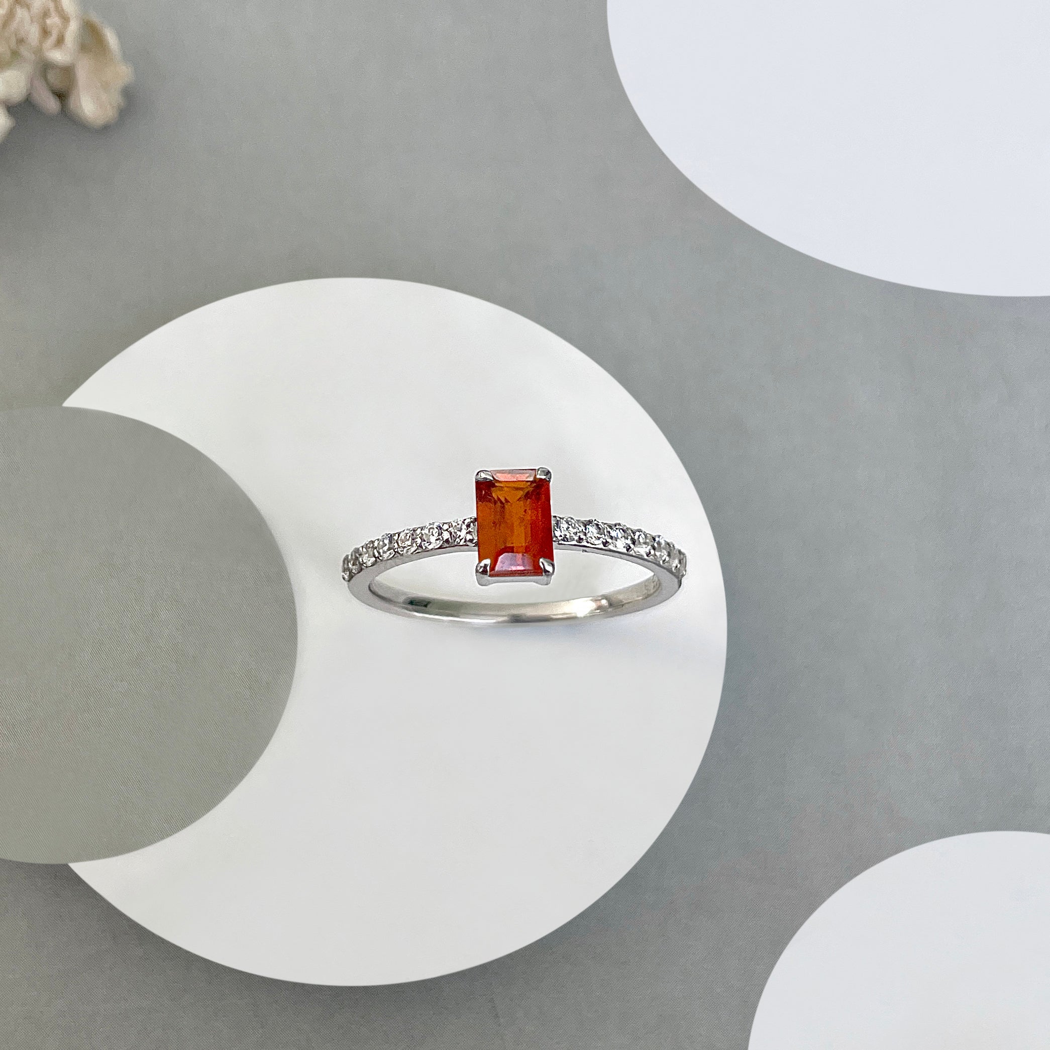 Orange Kyanite Ring-(KYN-SR-3118-O.)
