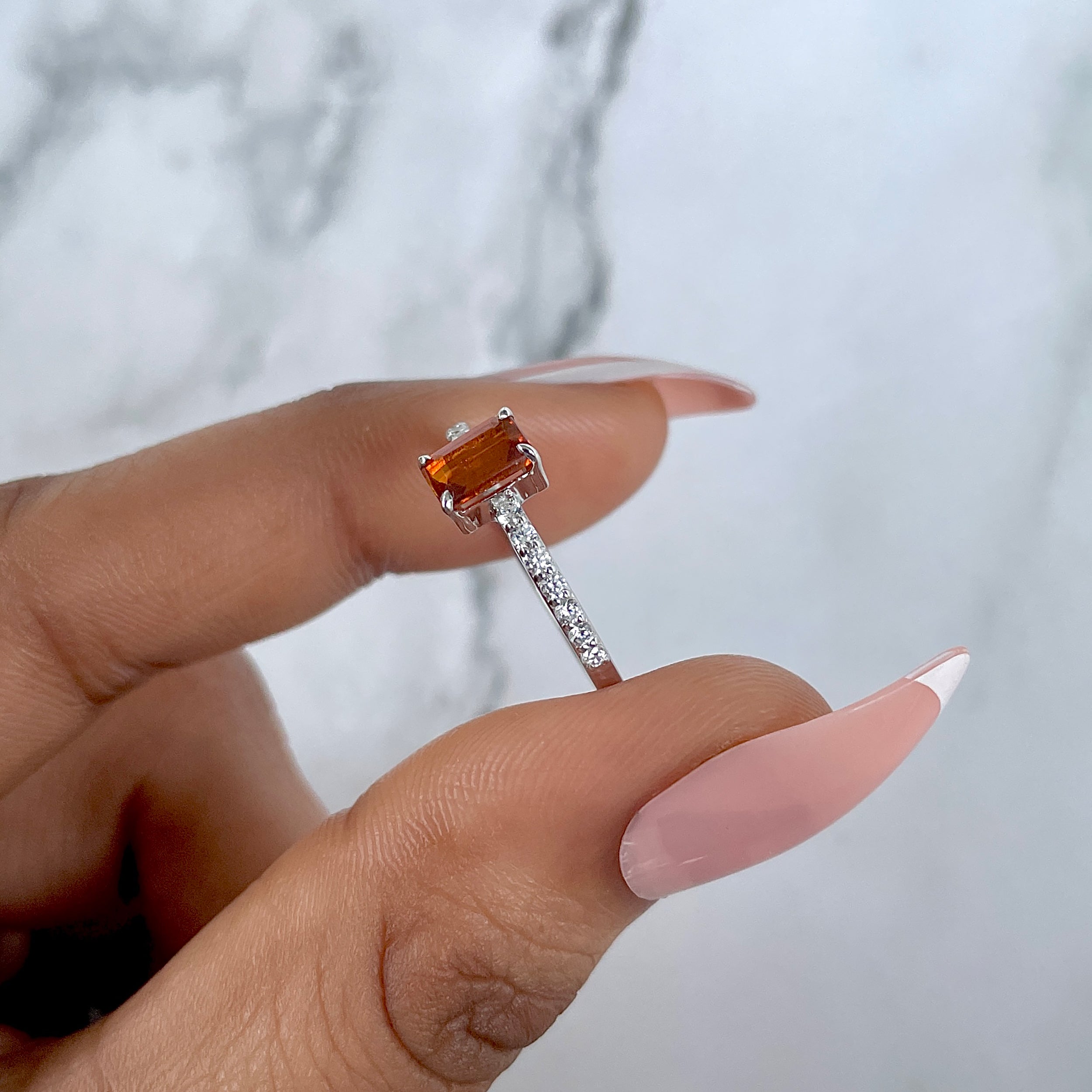Orange Kyanite Ring-(OKY-SR-3118.)