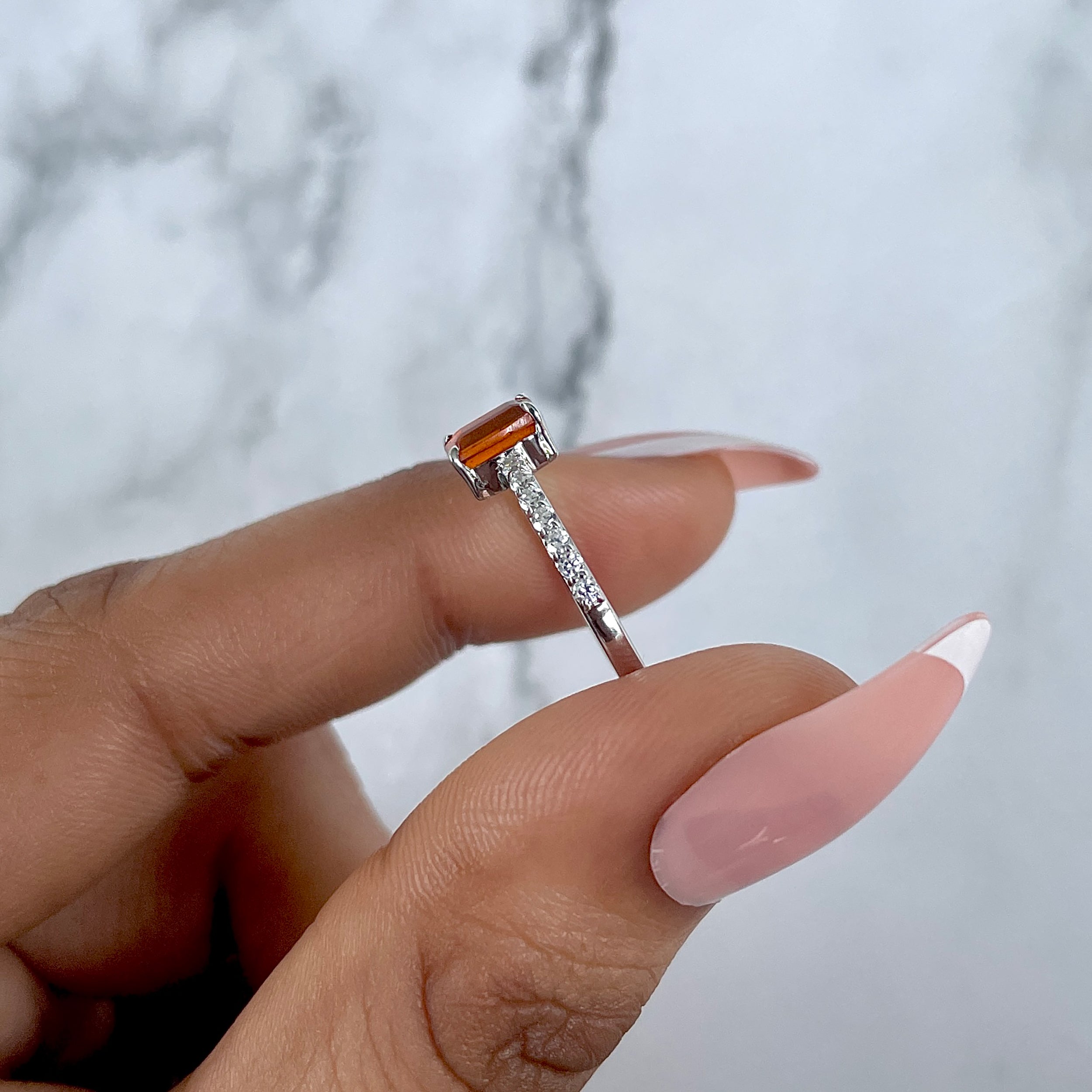 Orange Kyanite Ring-(OKY-SR-3118.)
