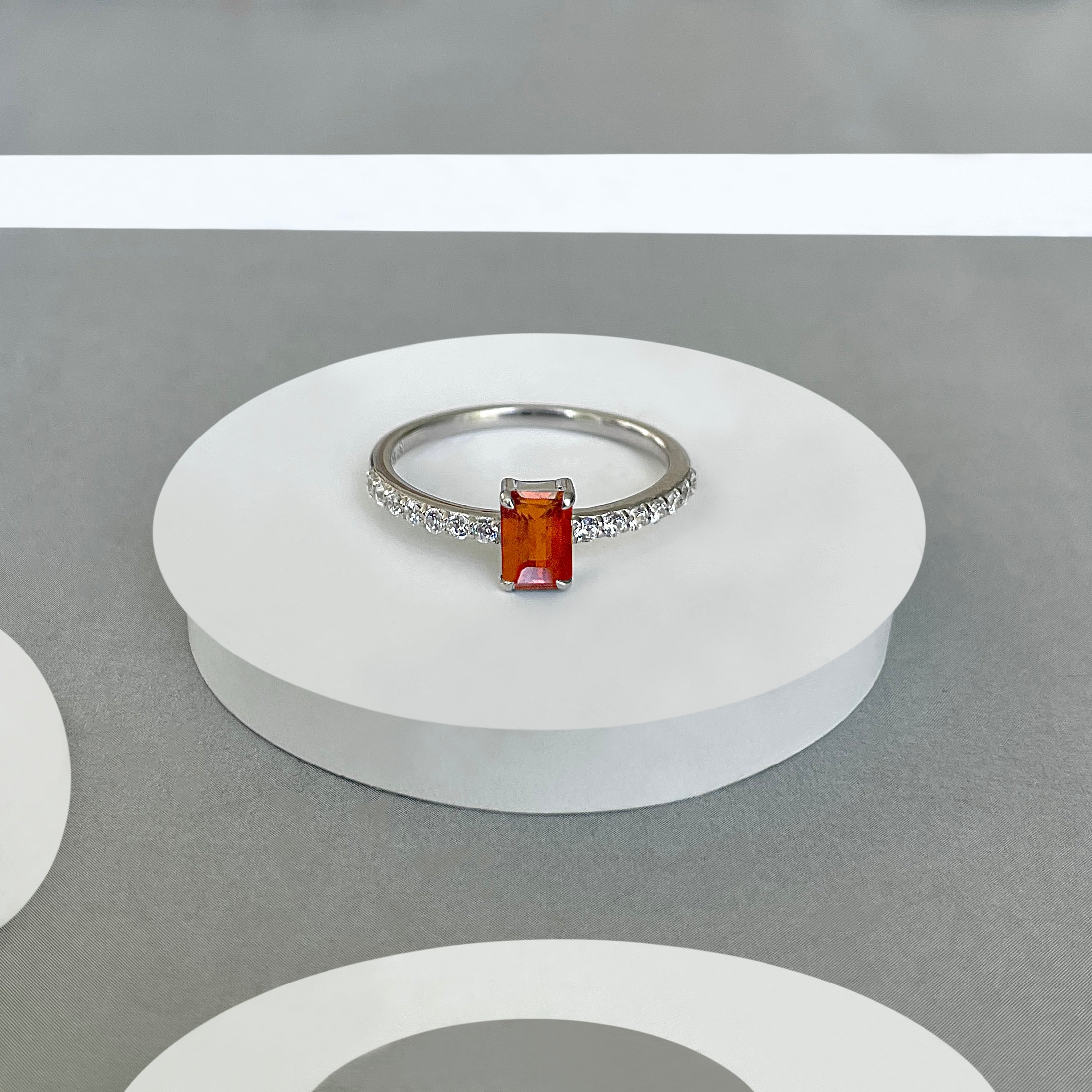 Orange Kyanite Ring-(KYN-SR-3118-O.)