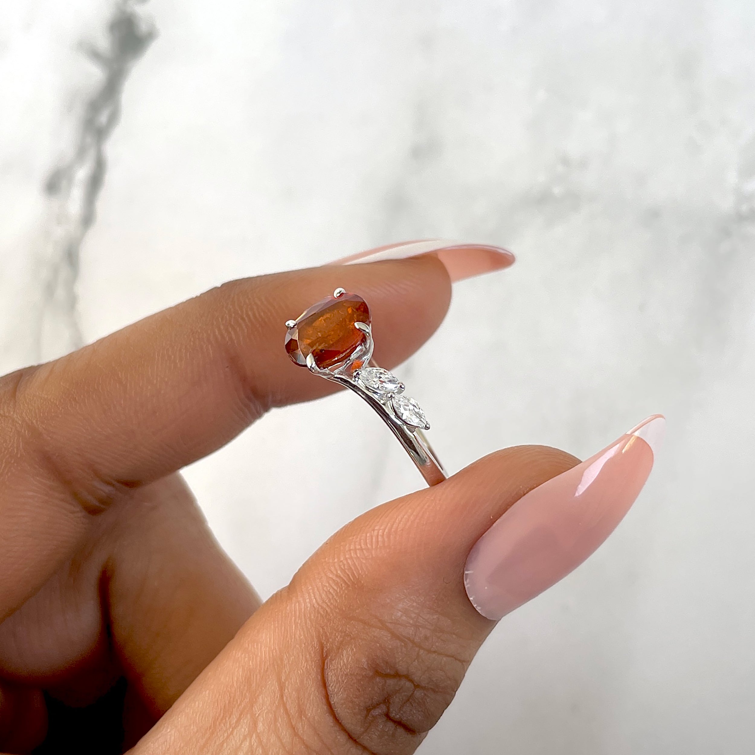 Orange Kyanite Ring-(OKY-SR-3163.)