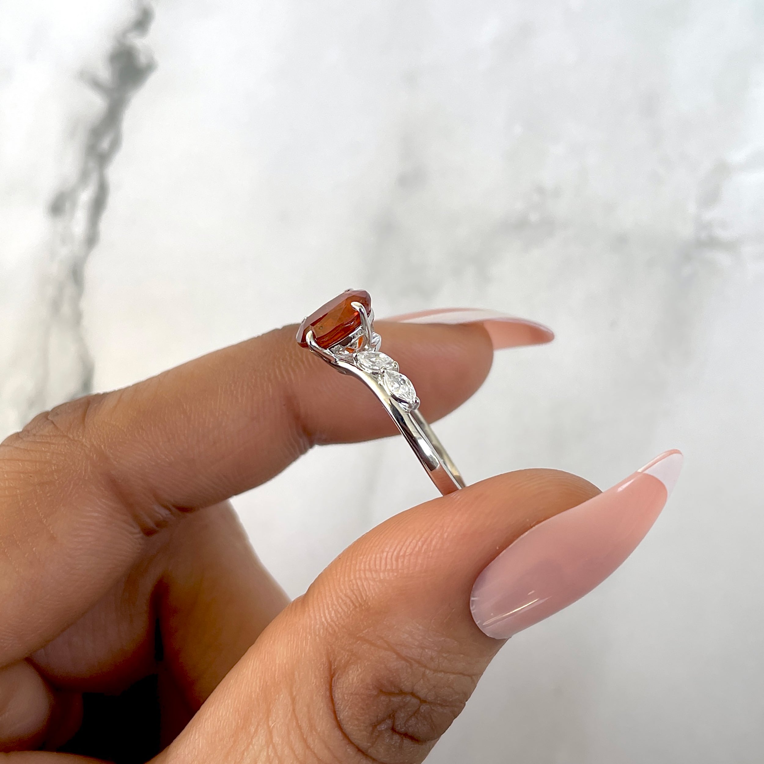 Orange Kyanite Ring-(OKY-SR-3163.)