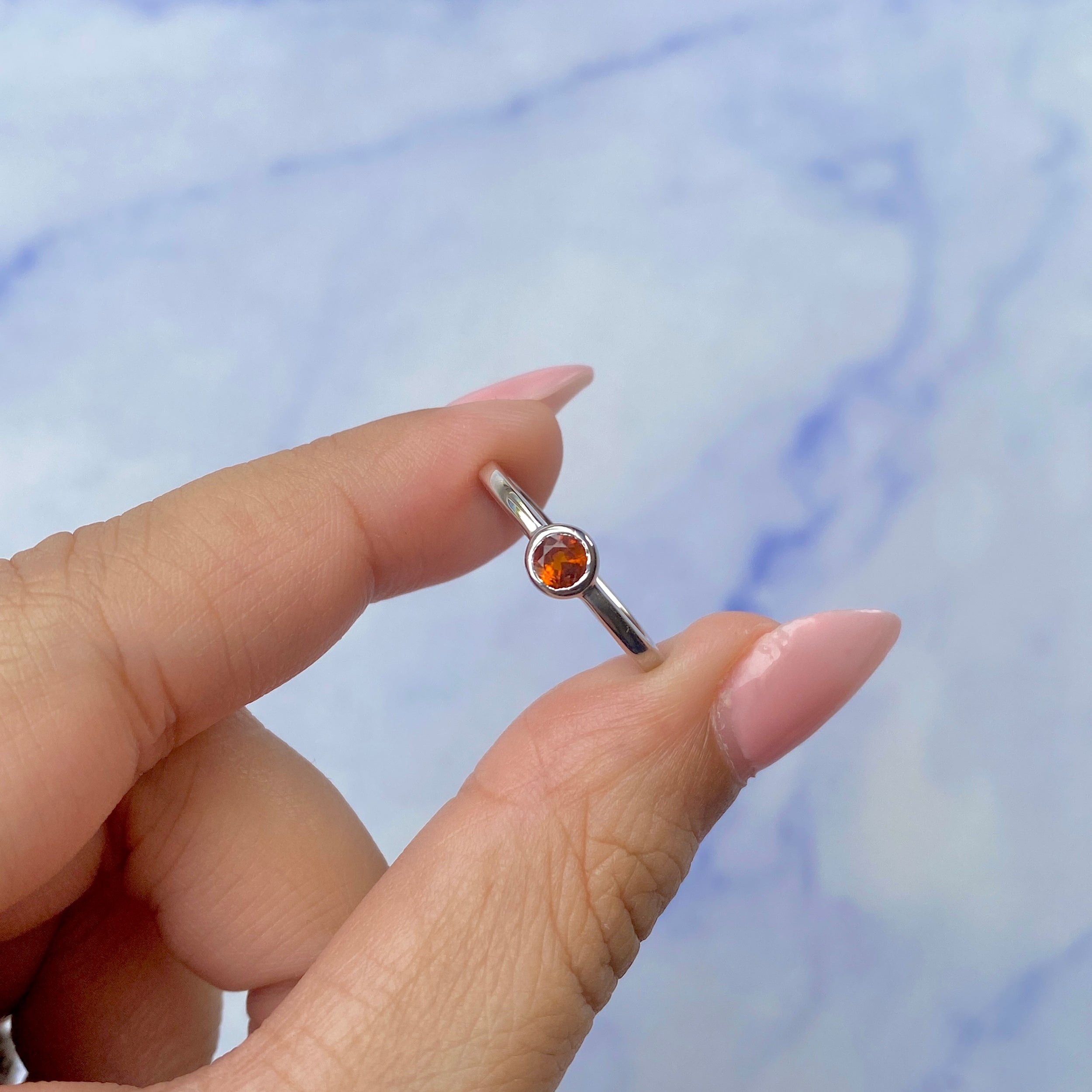 Orange Kyanite Ring-(KYN-SR-3229-O.)