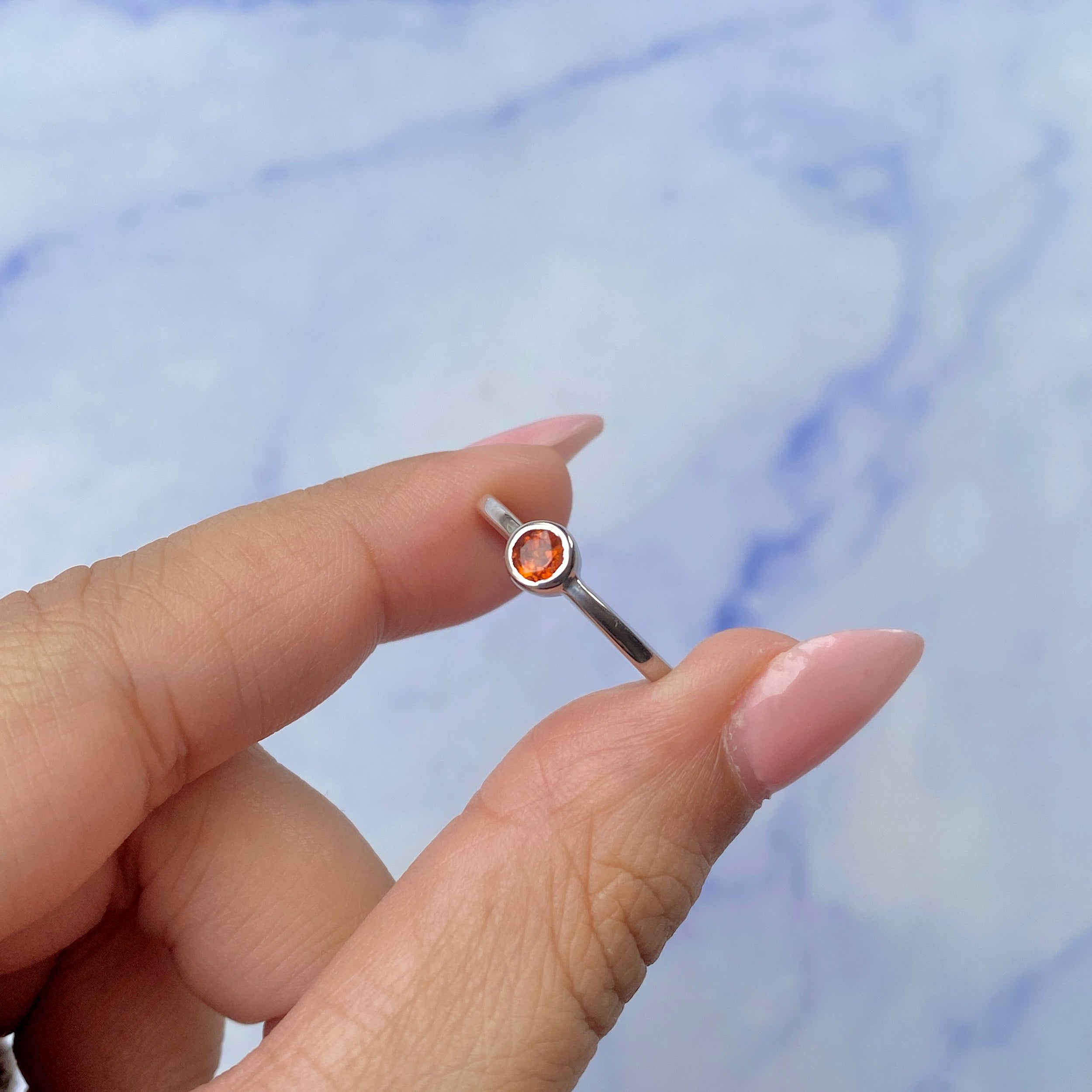 Orange Kyanite Ring-(KYN-SR-3229-O.)