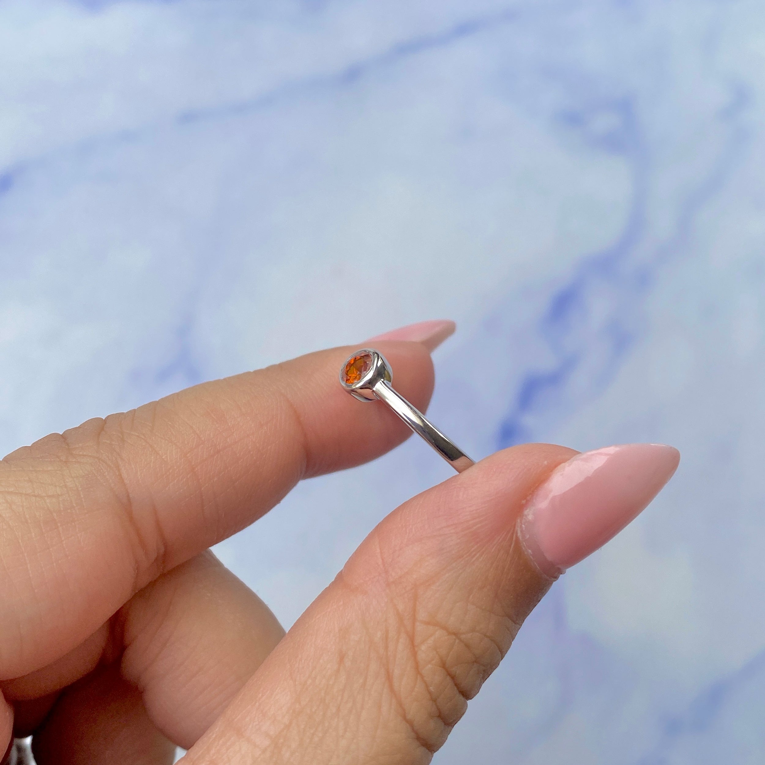 Orange Kyanite Ring-(KYN-SR-3229-O.)