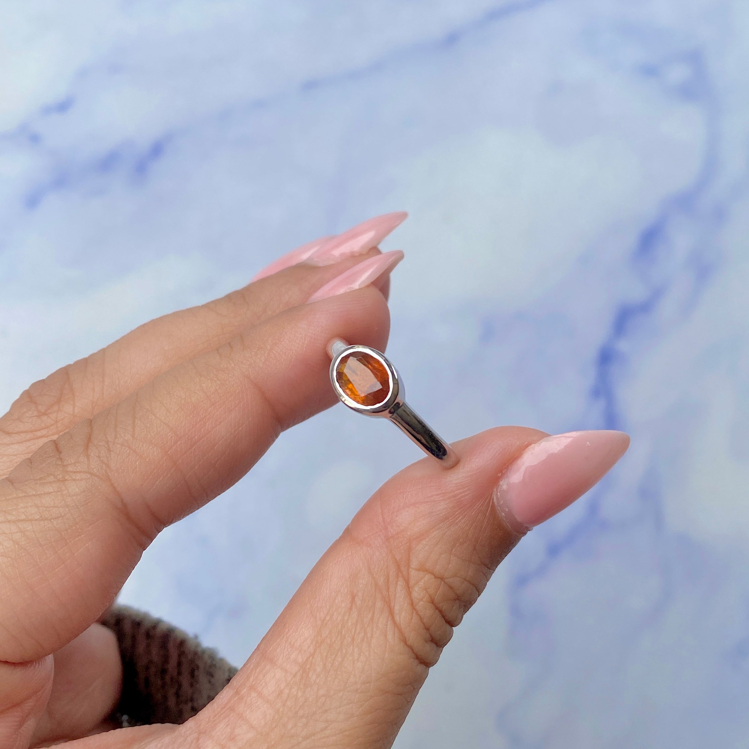 Orange Kyanite Ring-(KYN-SR-4026-O.)