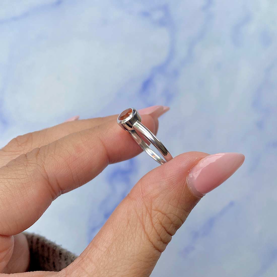 Orange Kyanite Ring-(KYN-SR-4029-O.)