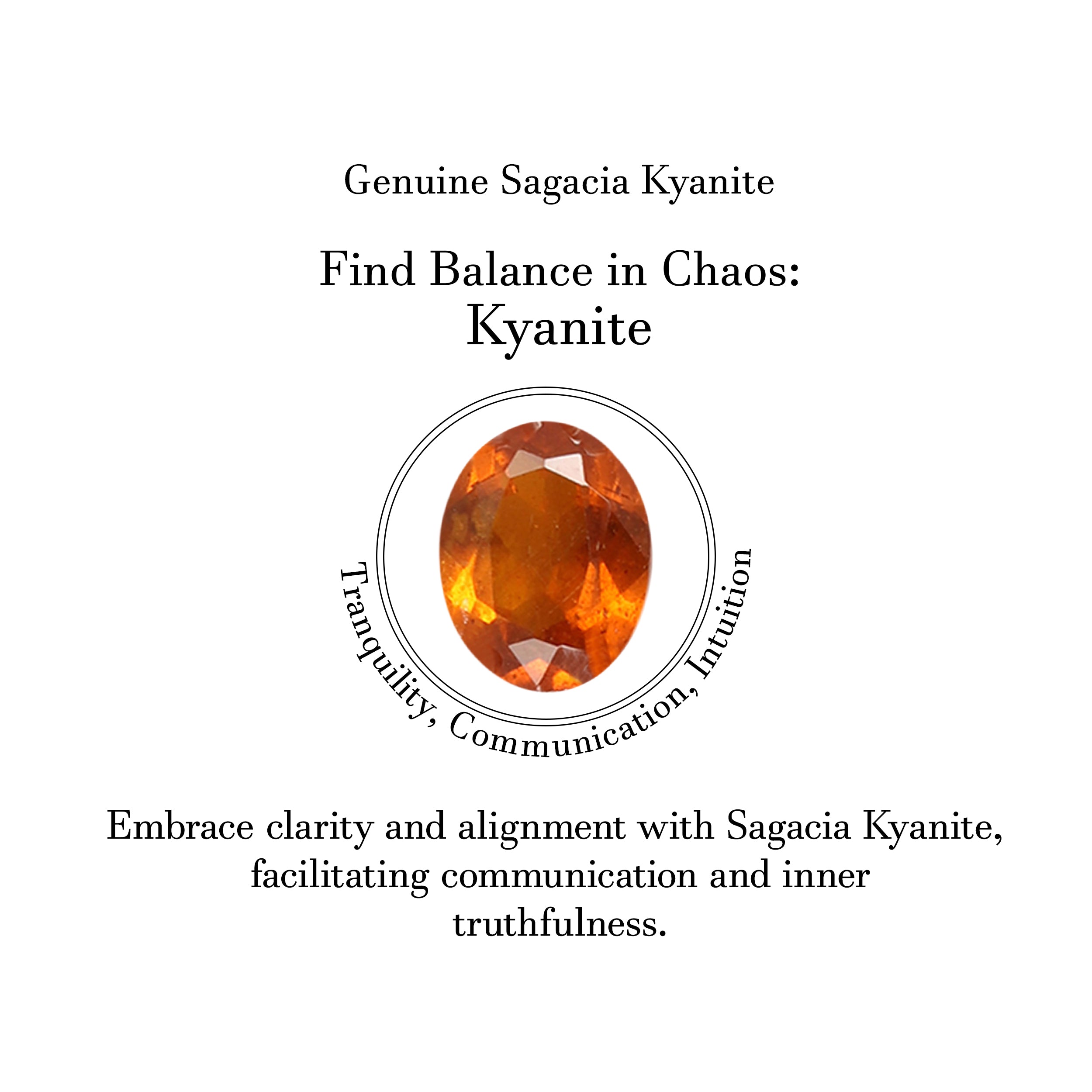 Orange Kyanite & White Topaz Necklace-(KYN-SN-85-O.)