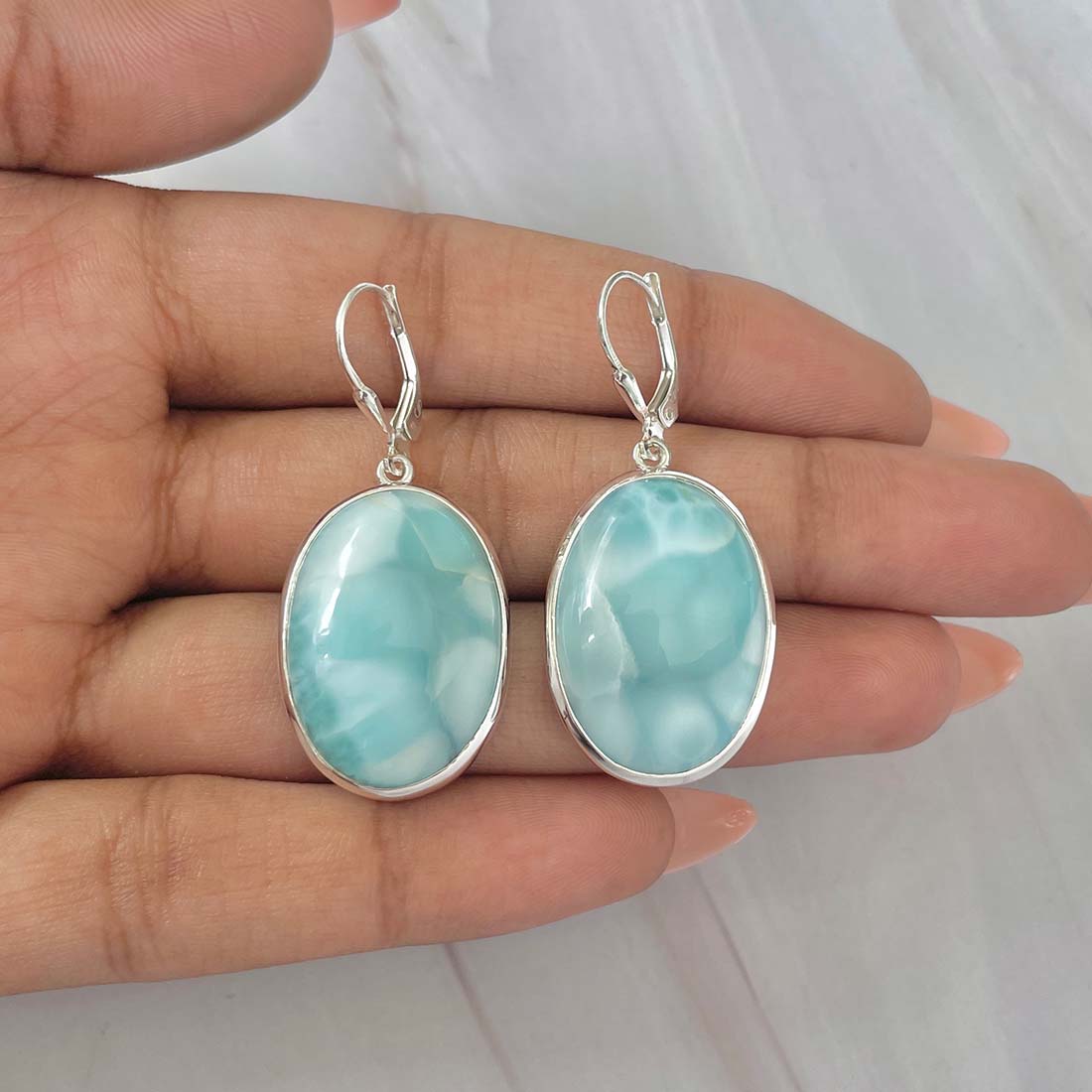 Larimar Earring-(LAR-E-100.)