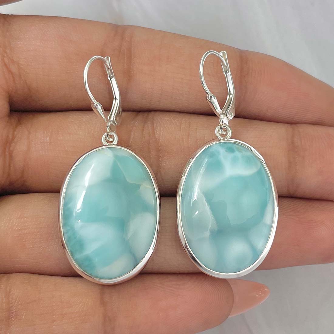 Larimar Earring-(LAR-E-100.)