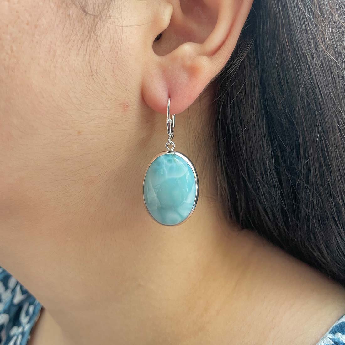Larimar Earring-(LAR-E-100.)