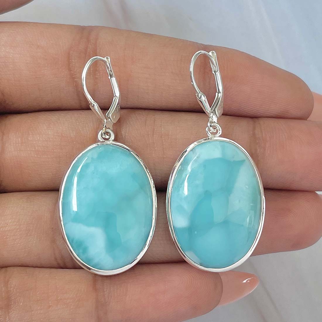 Larimar Earring-(LAR-E-102.)