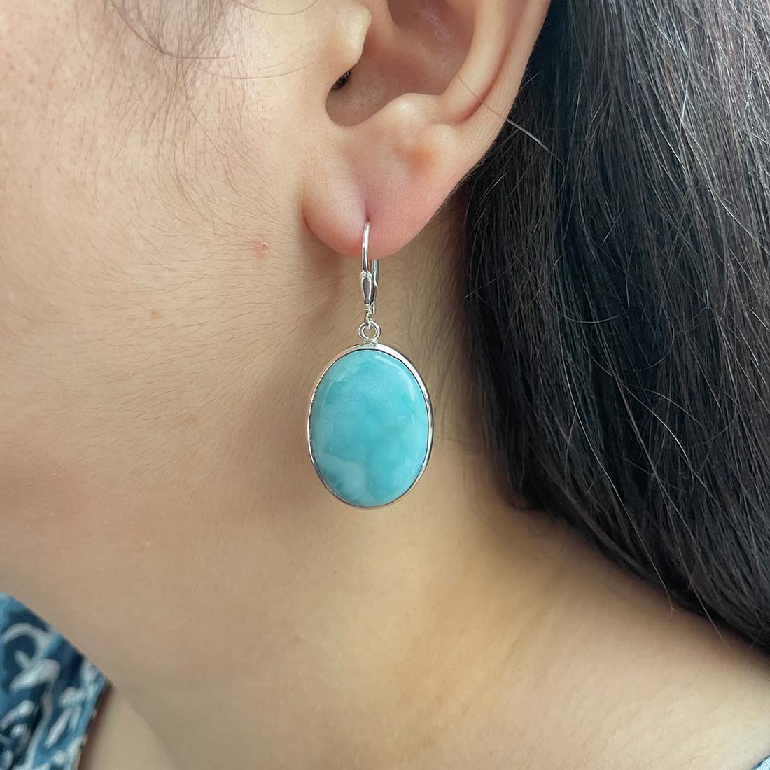 Larimar Earring-(LAR-E-102.)