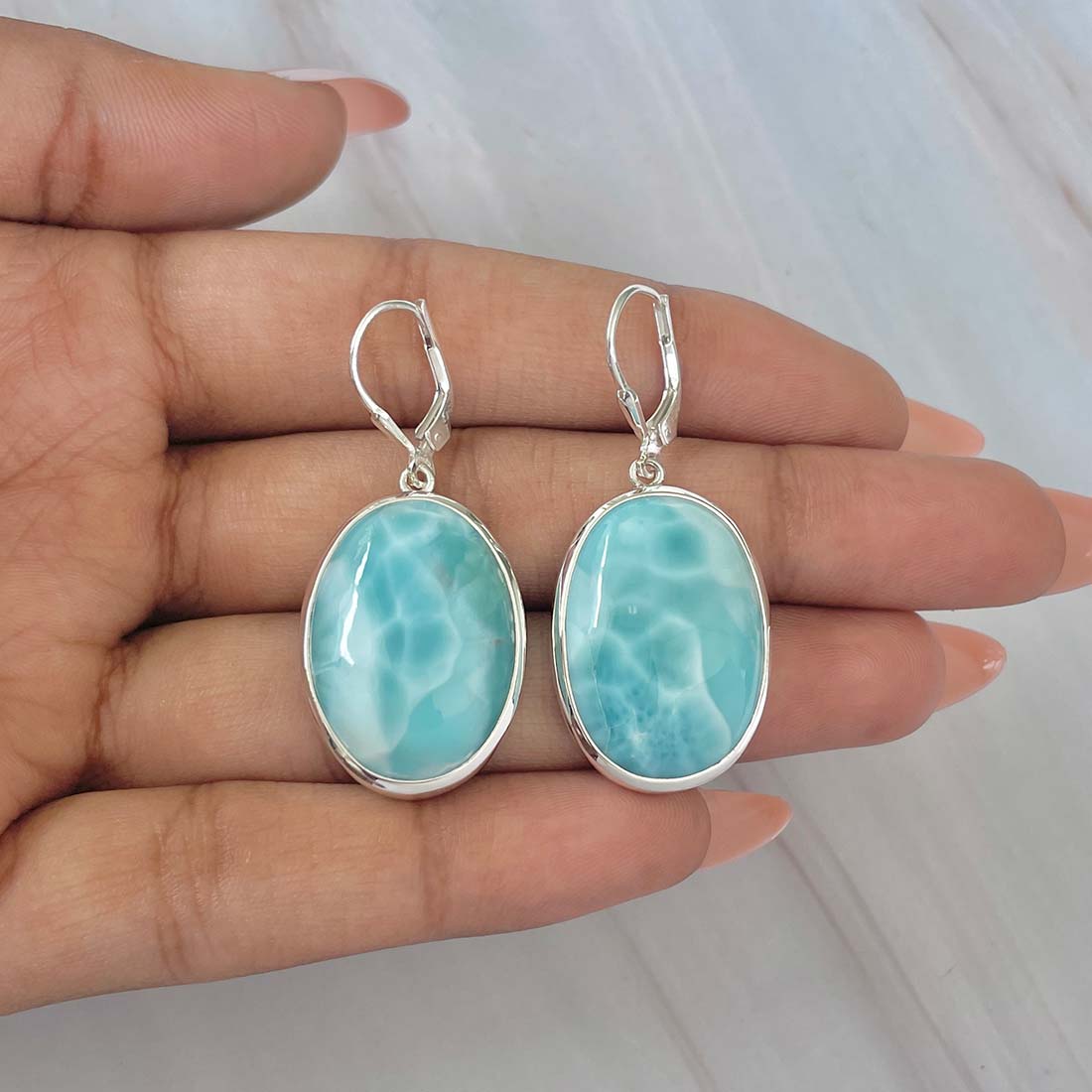 Larimar Earring-(LAR-E-103.)