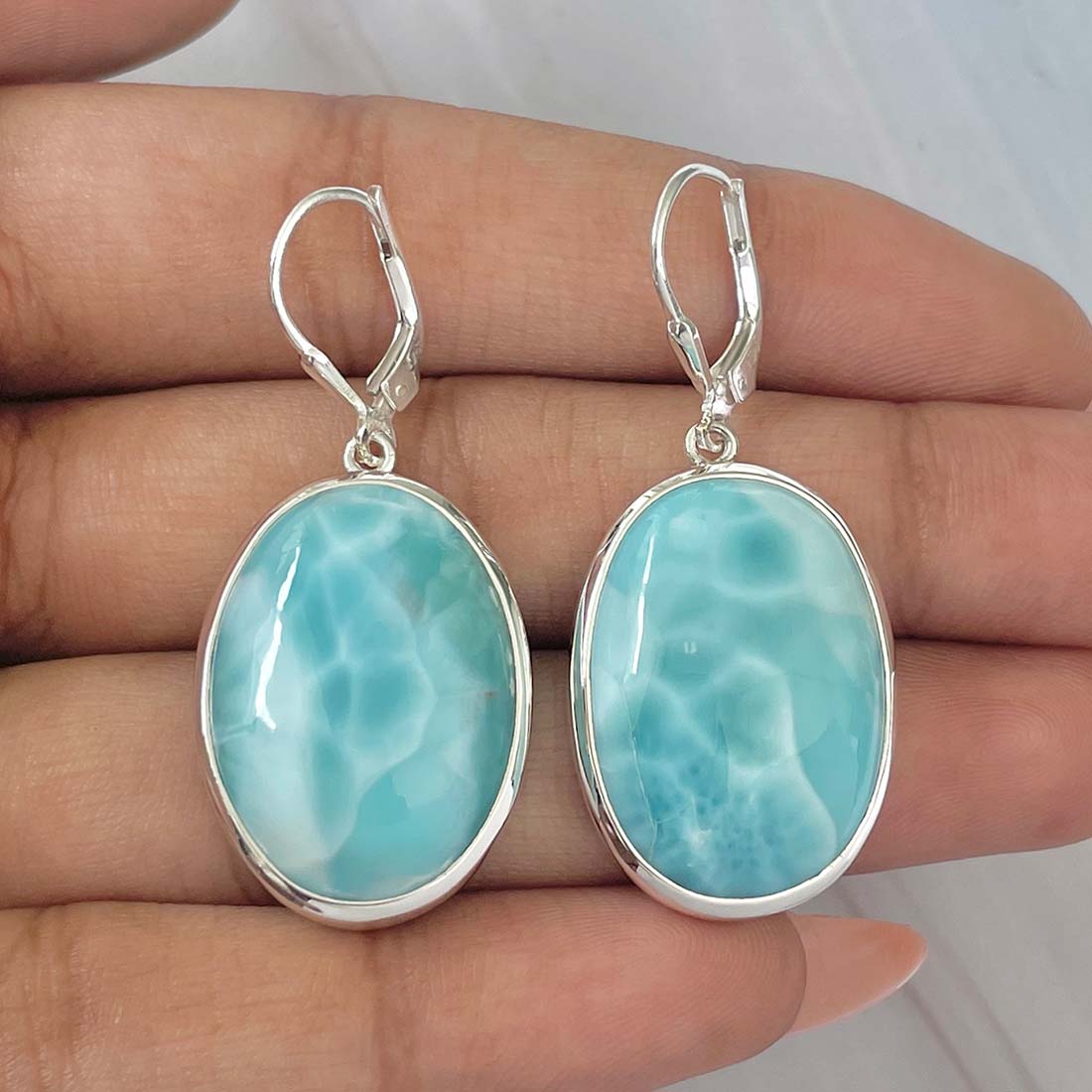 Larimar Earring-(LAR-E-103.)