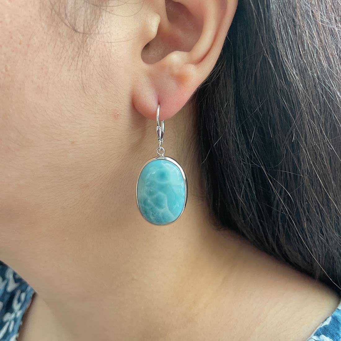 Larimar Earring-(LAR-E-103.)