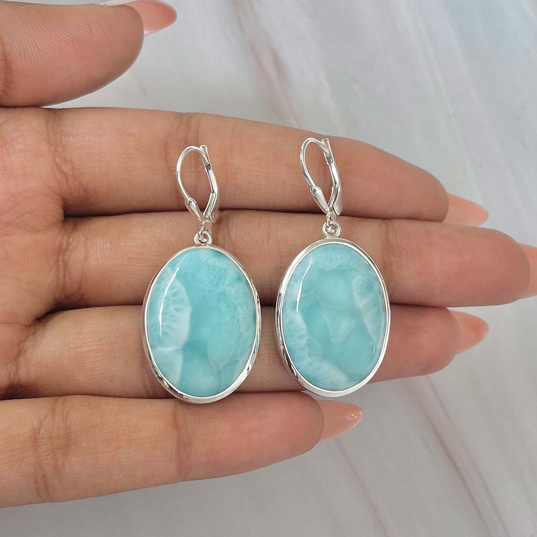 Larimar Earring-(LAR-E-104.)