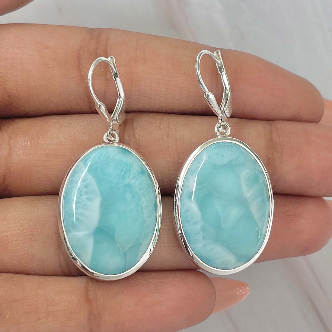 Larimar Earring-(LAR-E-104.)