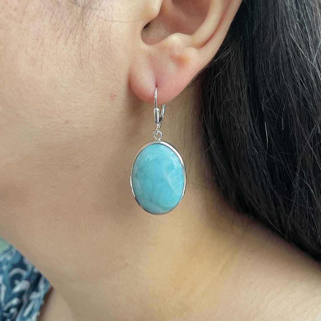 Larimar Earring-(LAR-E-104.)