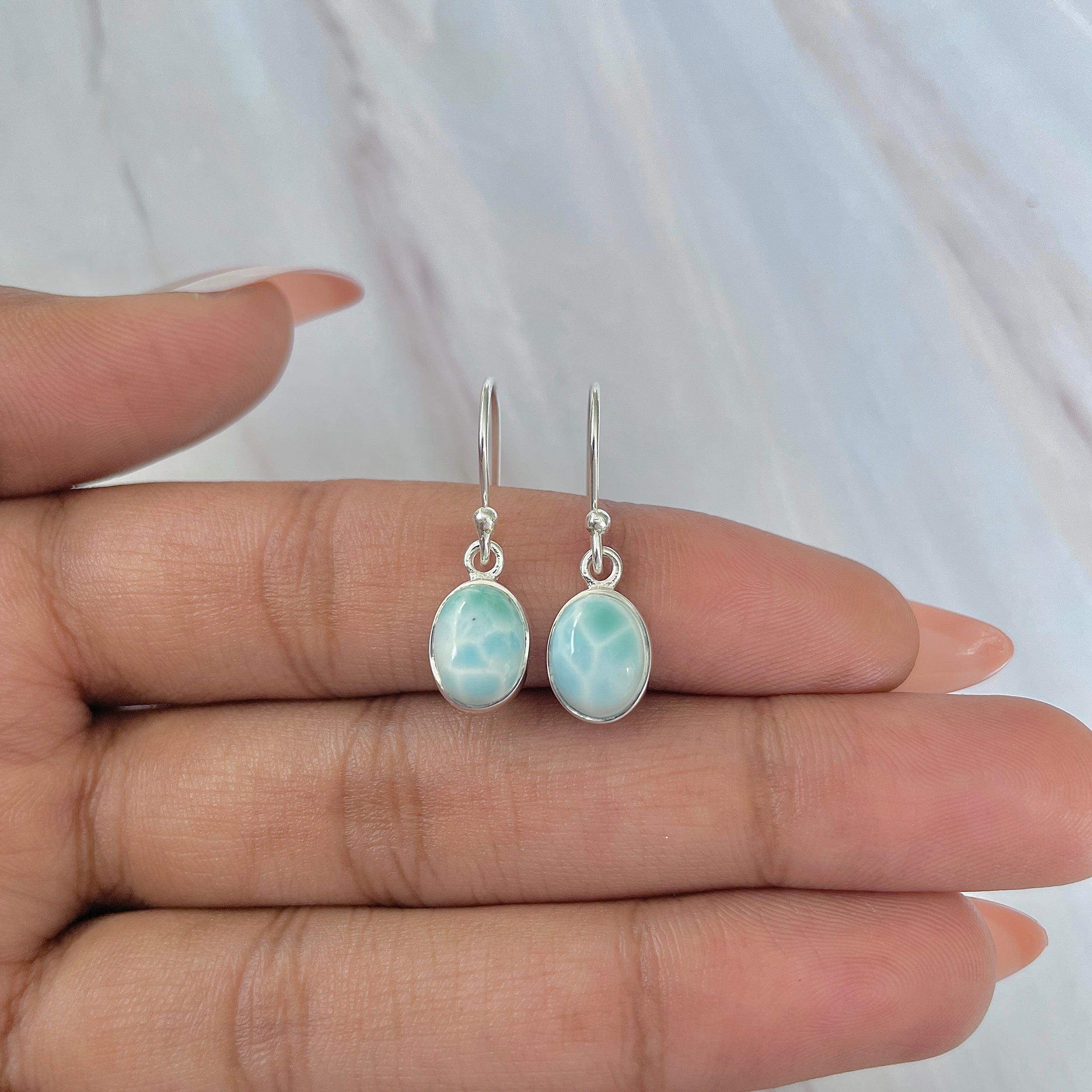 Larimar Earring-(LAR-E-1047.)