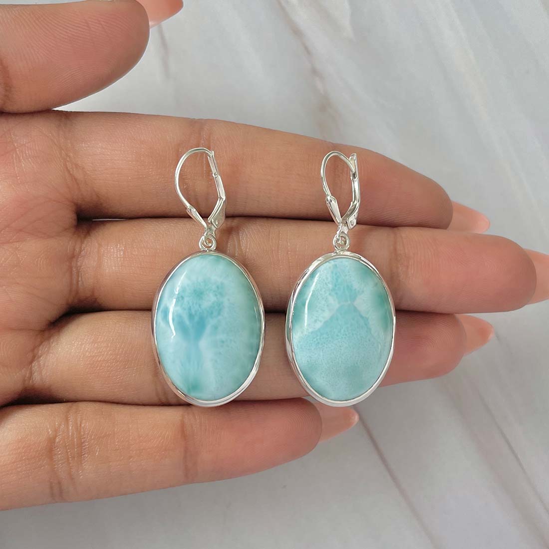Larimar Earring-(LAR-E-105.)