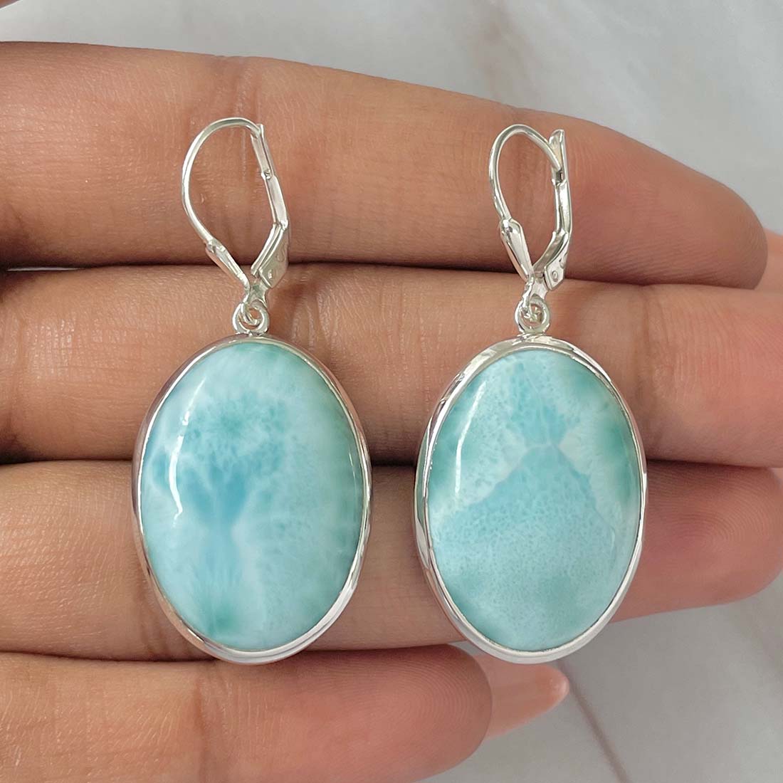 Larimar Earring-(LAR-E-105.)