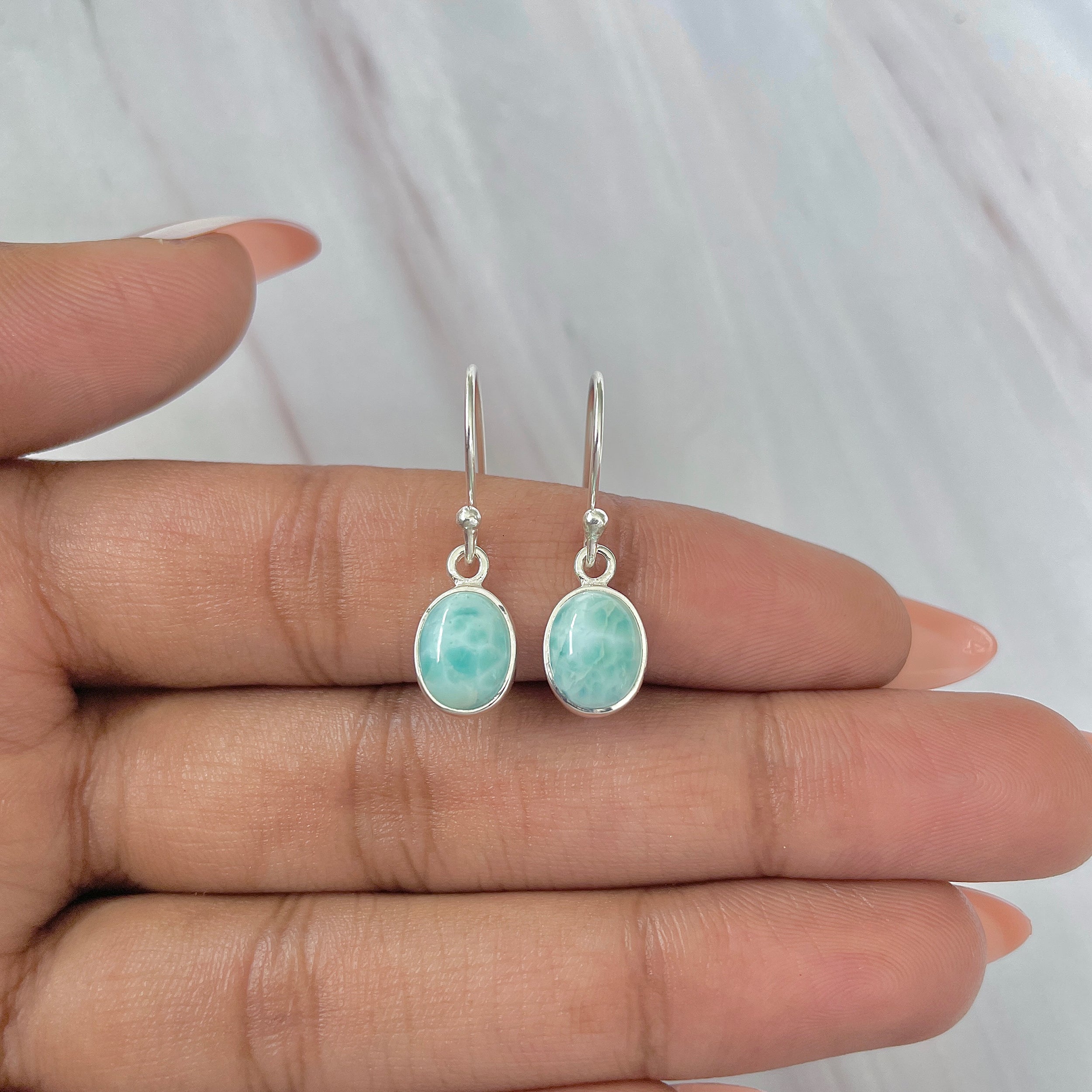Larimar Earring-(LAR-E-1058.)