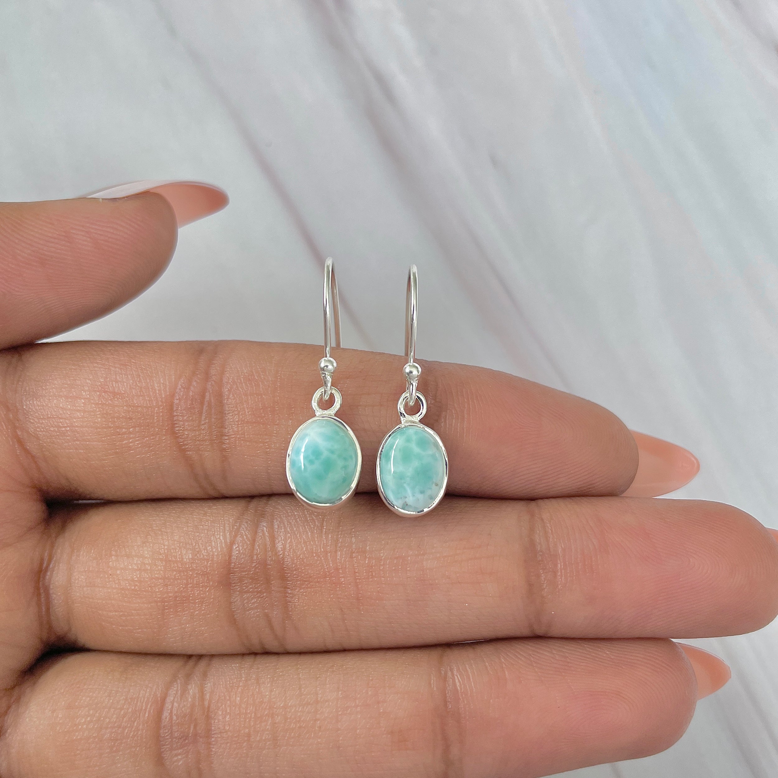 Larimar Earring-(LAR-E-1059.)