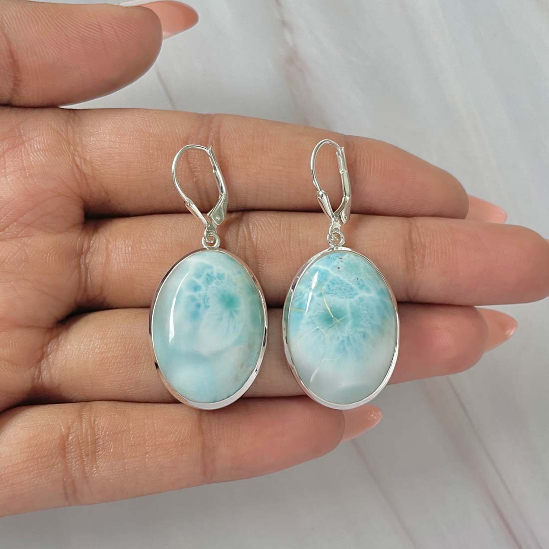 Larimar Earring-(LAR-E-106.)