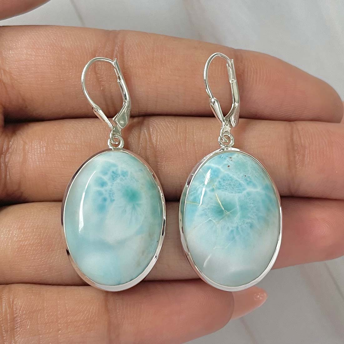 Larimar Earring-(LAR-E-106.)