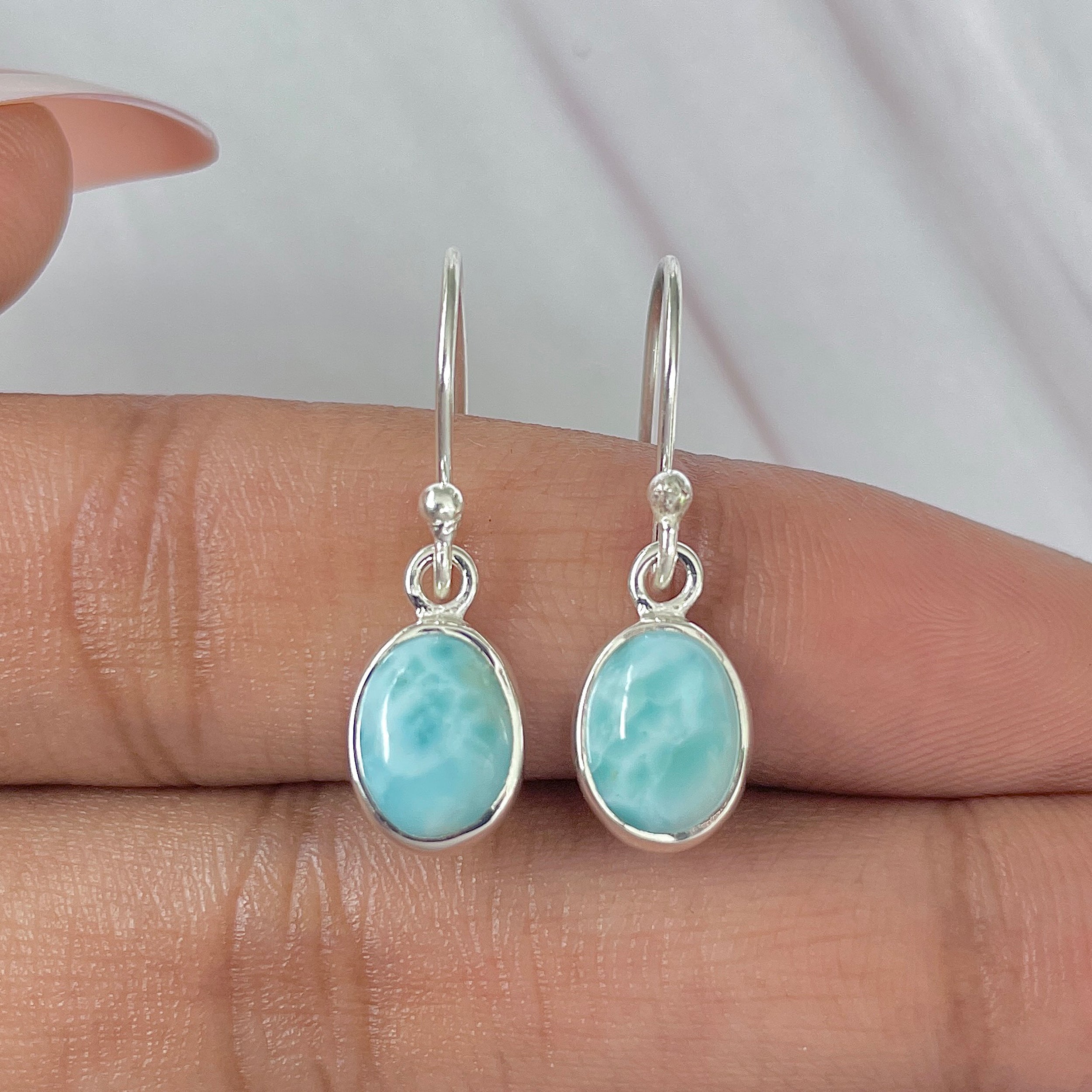 Larimar Earring-(LAR-E-1061.)