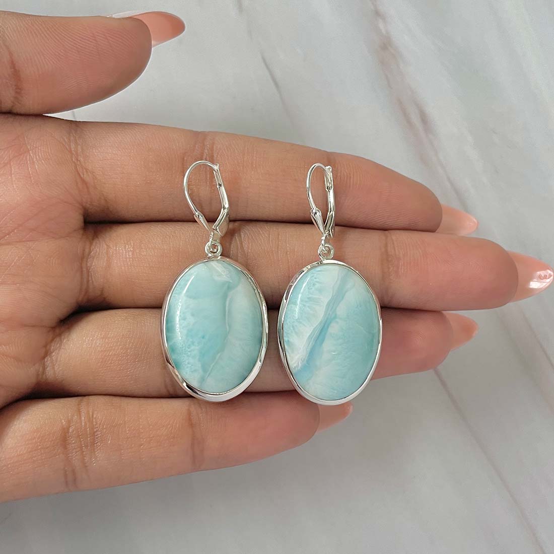 Larimar Earring-(LAR-E-107.)