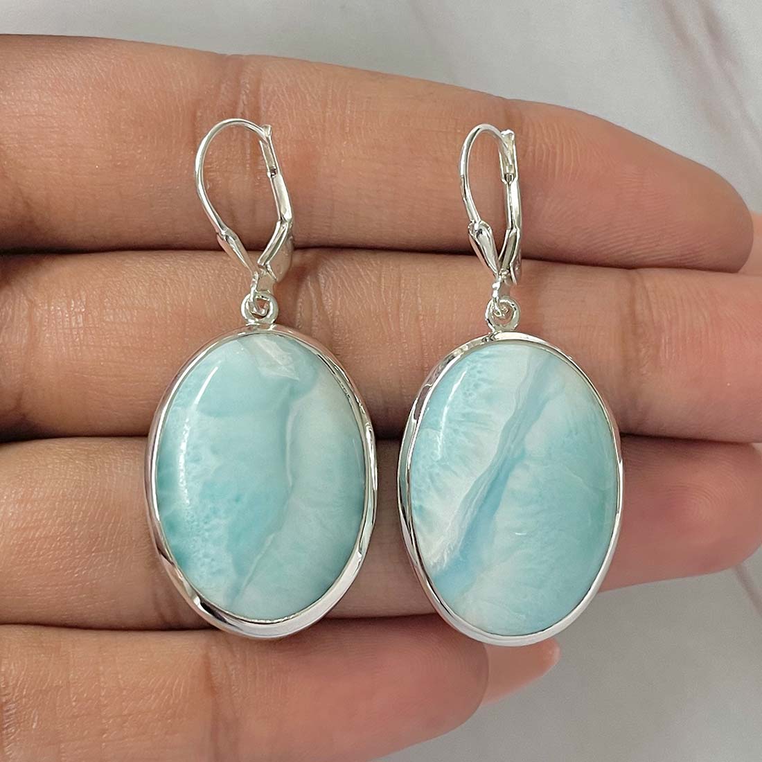 Larimar Earring-(LAR-E-107.)