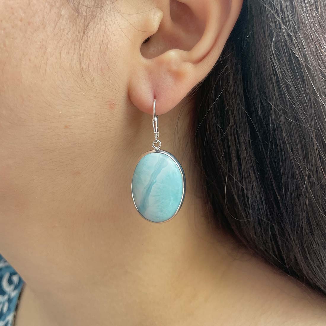 Larimar Earring-(LAR-E-107.)