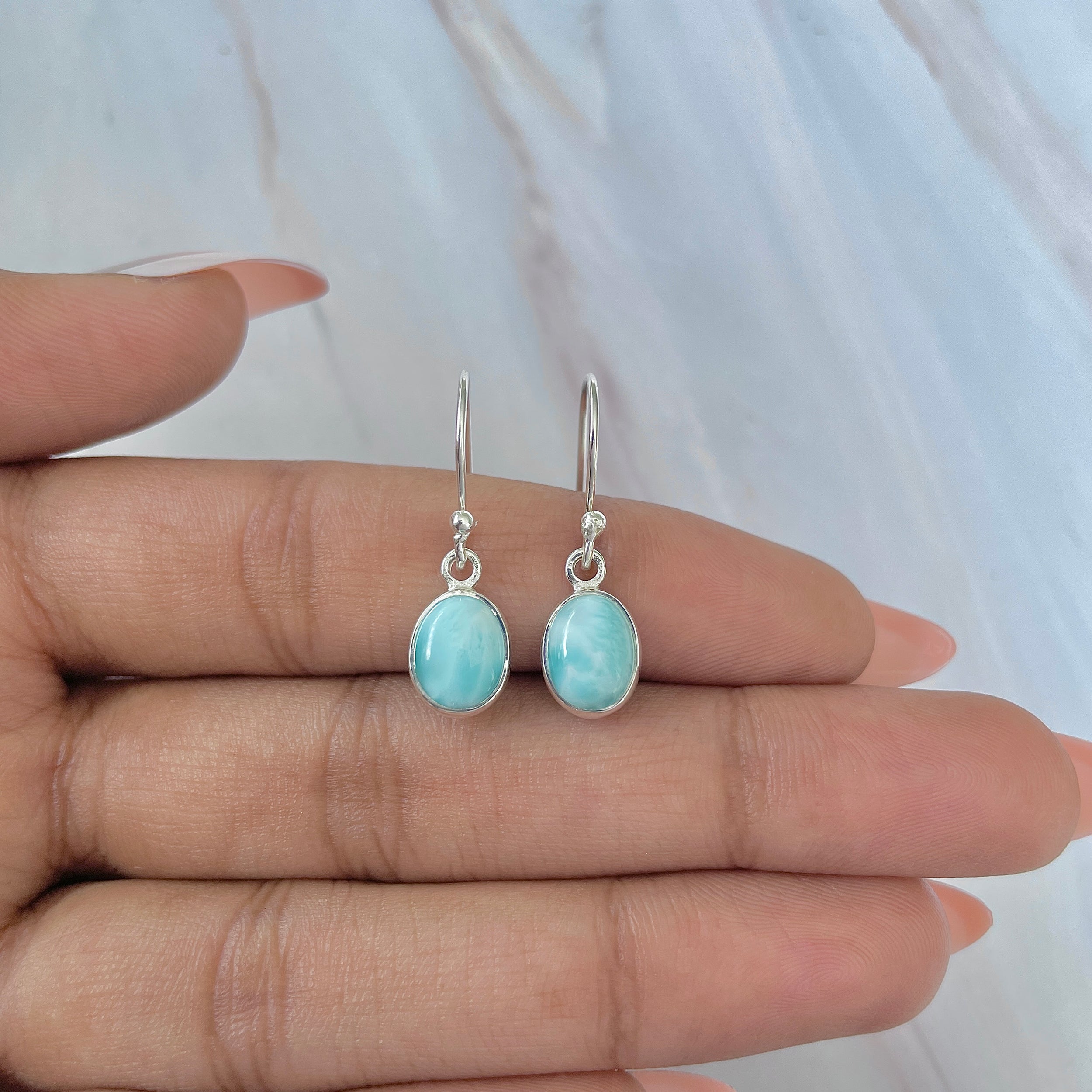 Larimar Earring-(LAR-E-1073.)