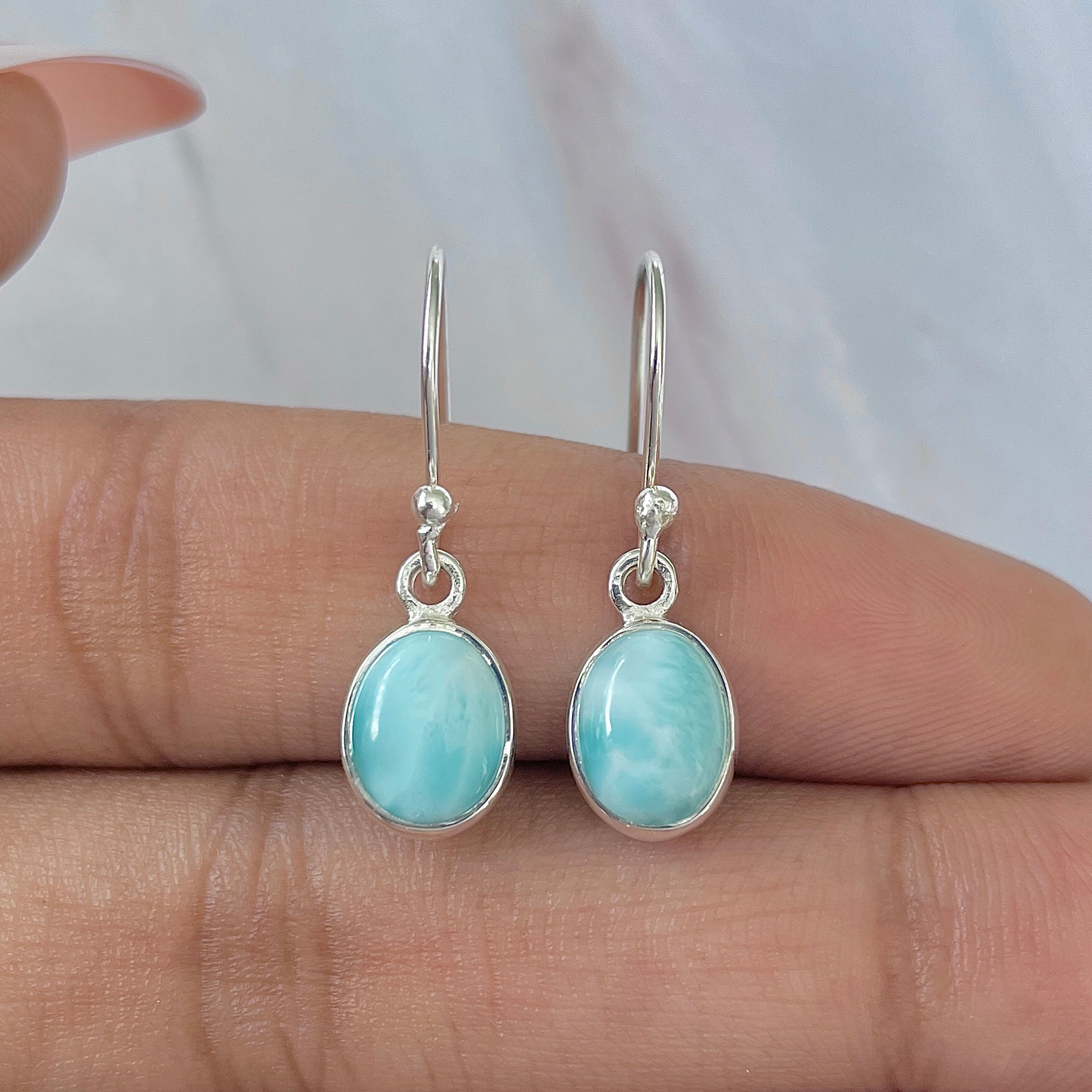 Larimar Earring-(LAR-E-1073.)