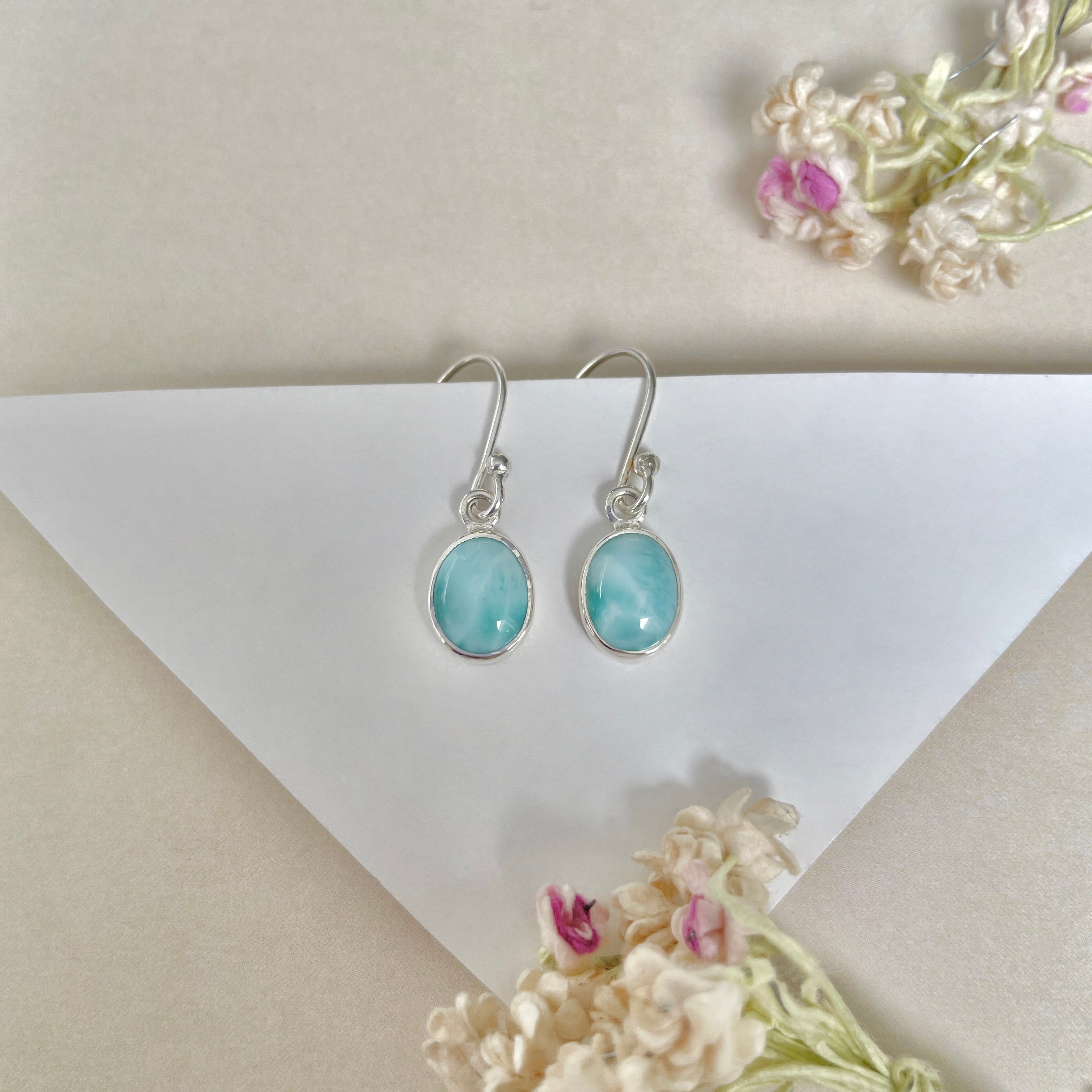 Larimar Earring-(LAR-E-1073.)