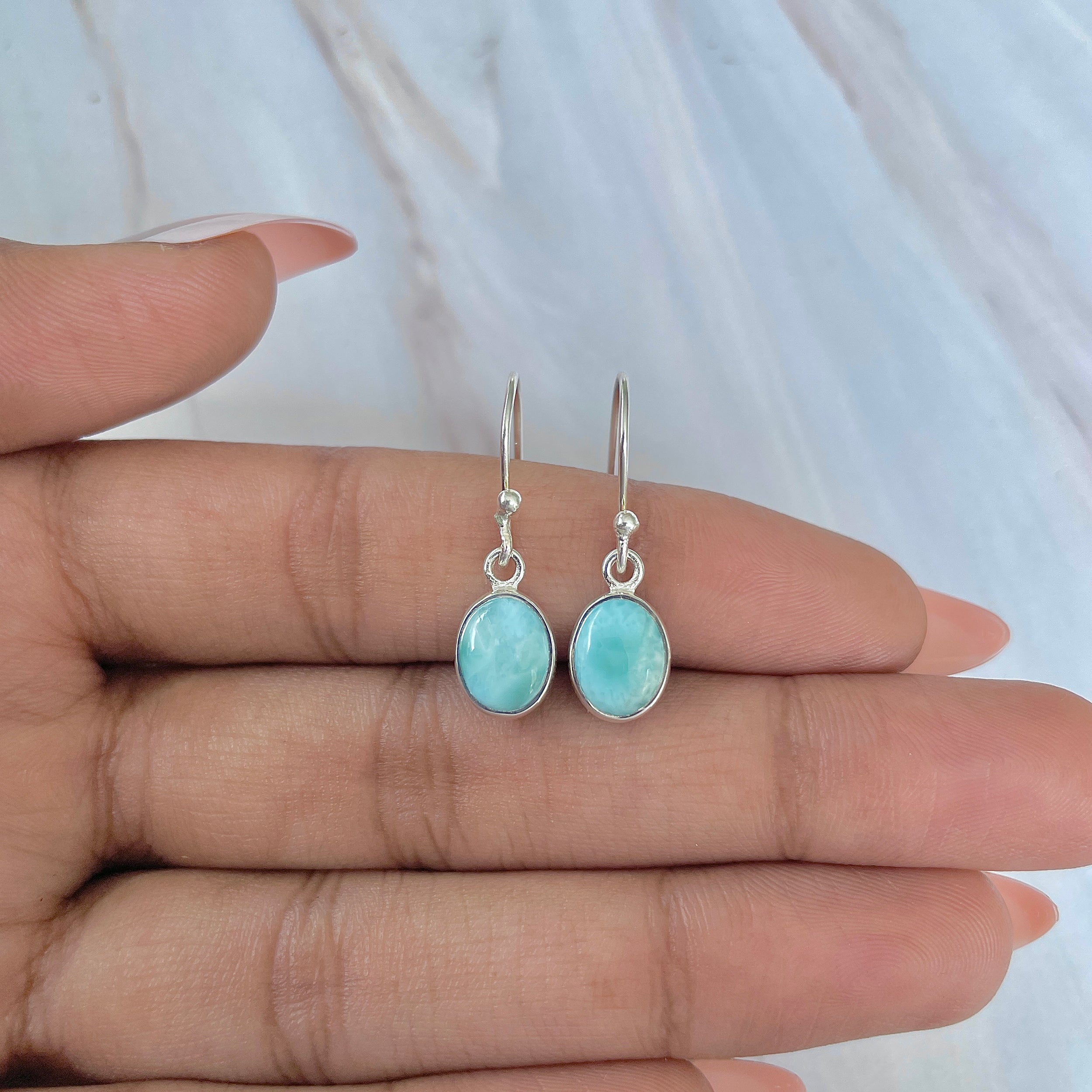 Larimar Earring-(LAR-E-1074.)