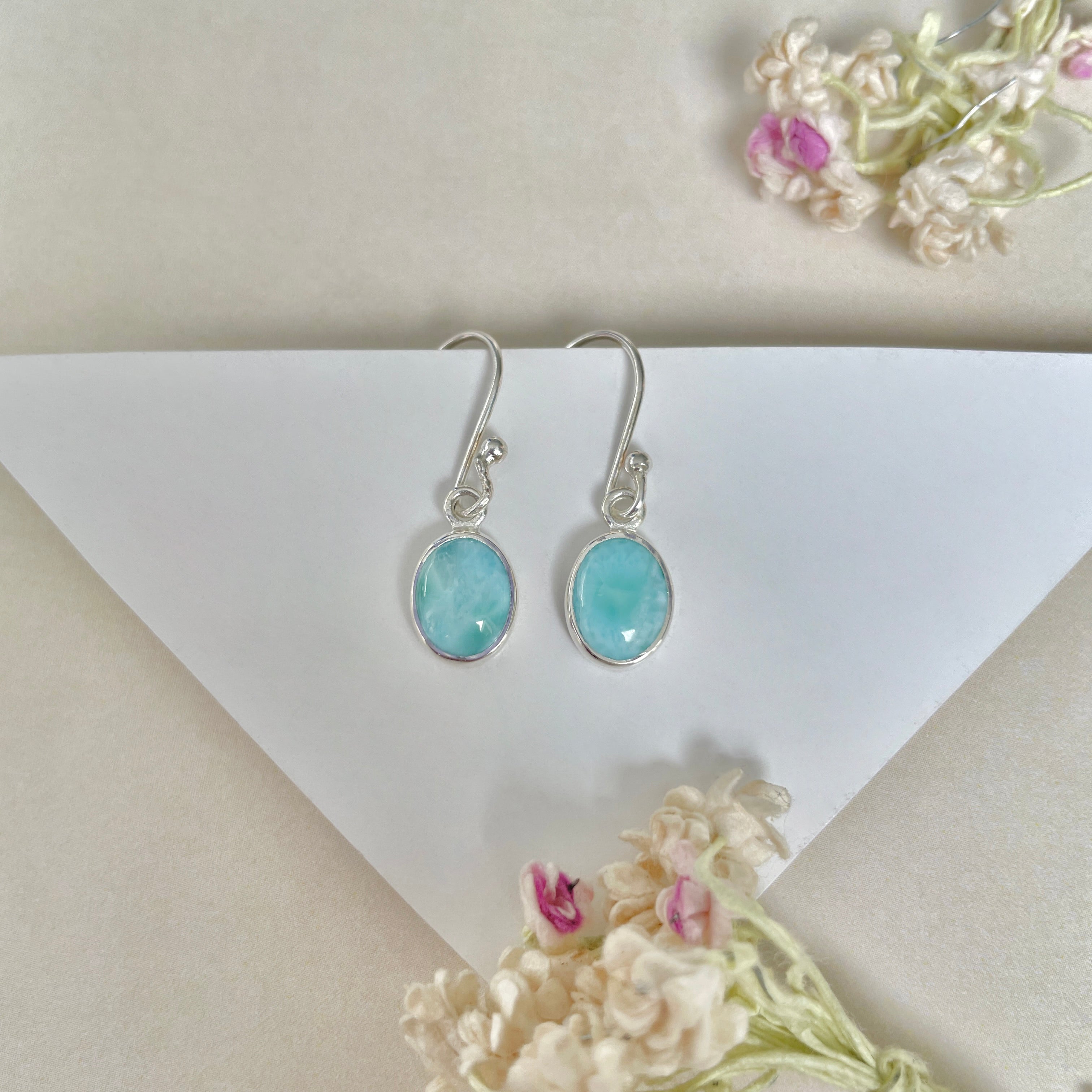 Larimar Earring-(LAR-E-1074.)
