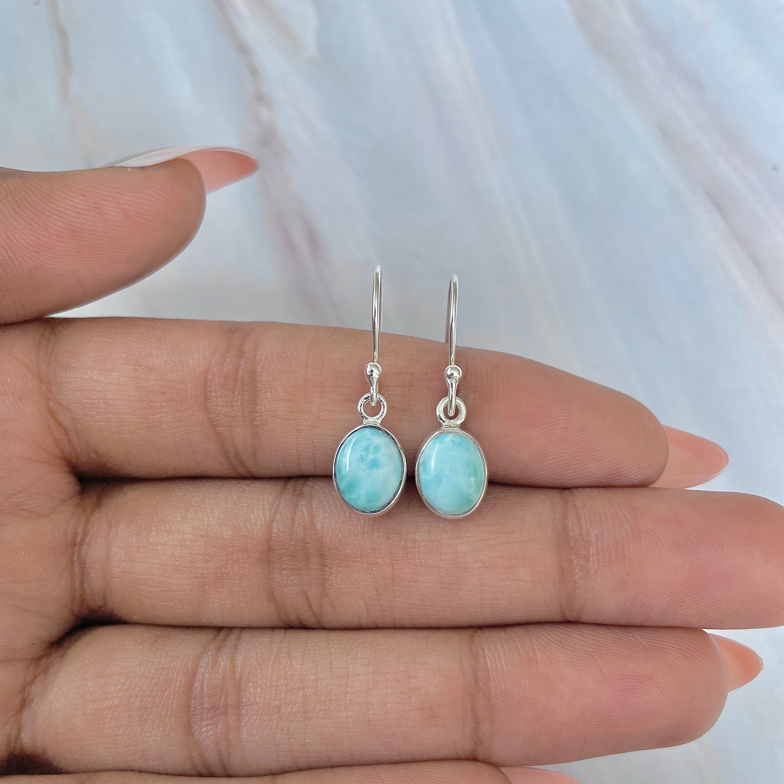 Larimar Earring-(LAR-E-1075.)