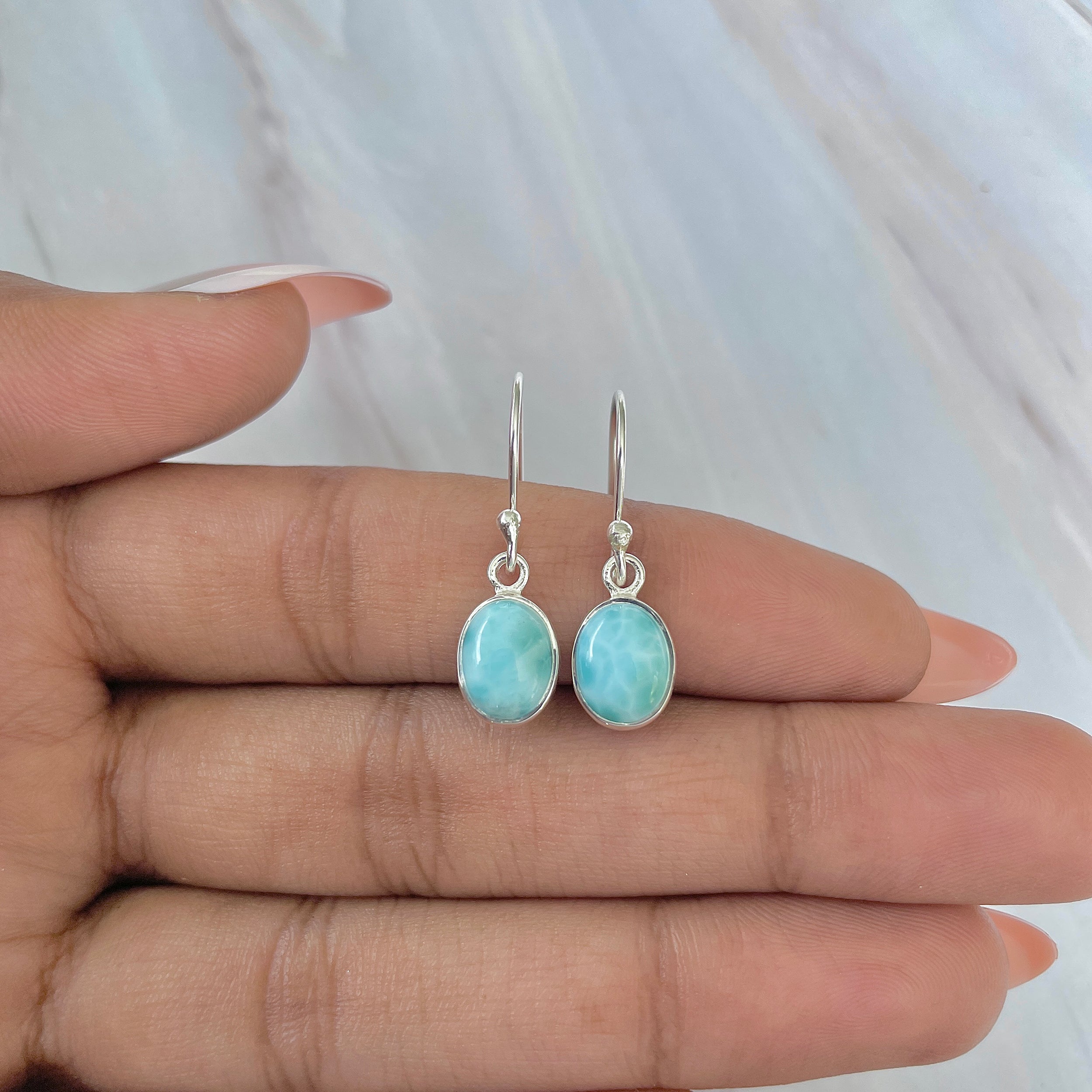 Larimar Earring-(LAR-E-1077.)