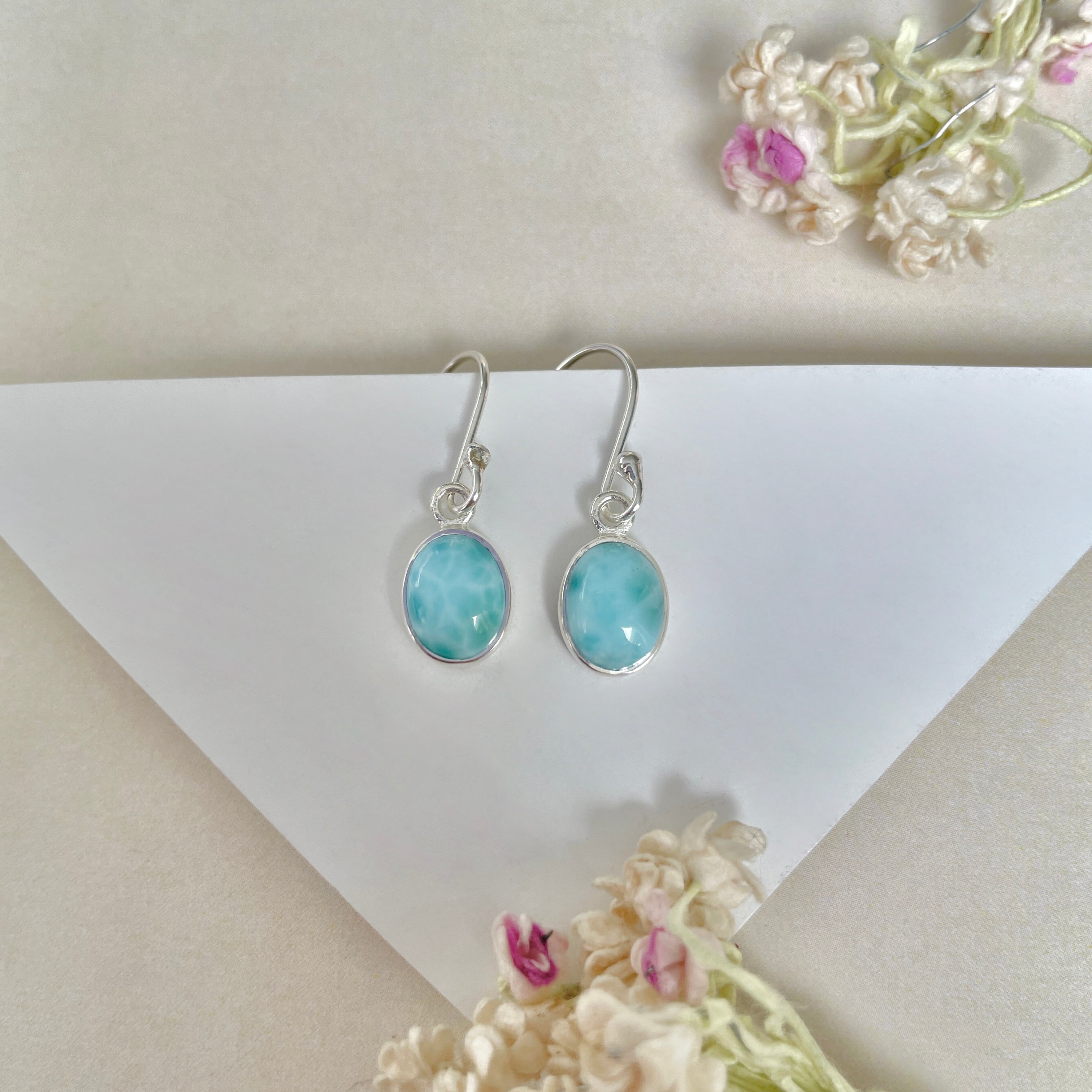 Larimar Earring-(LAR-E-1077.)