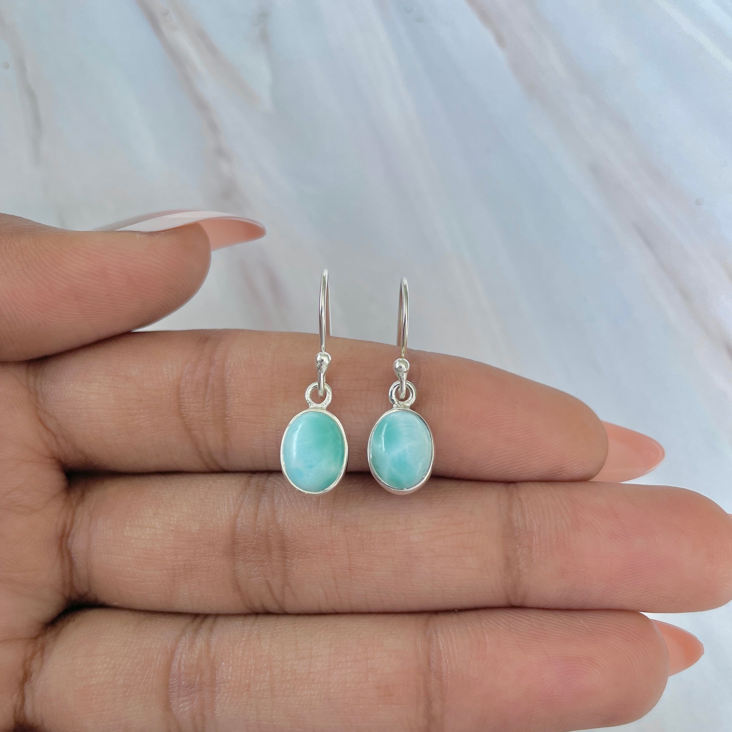 Larimar Earring-(LAR-E-1078.)