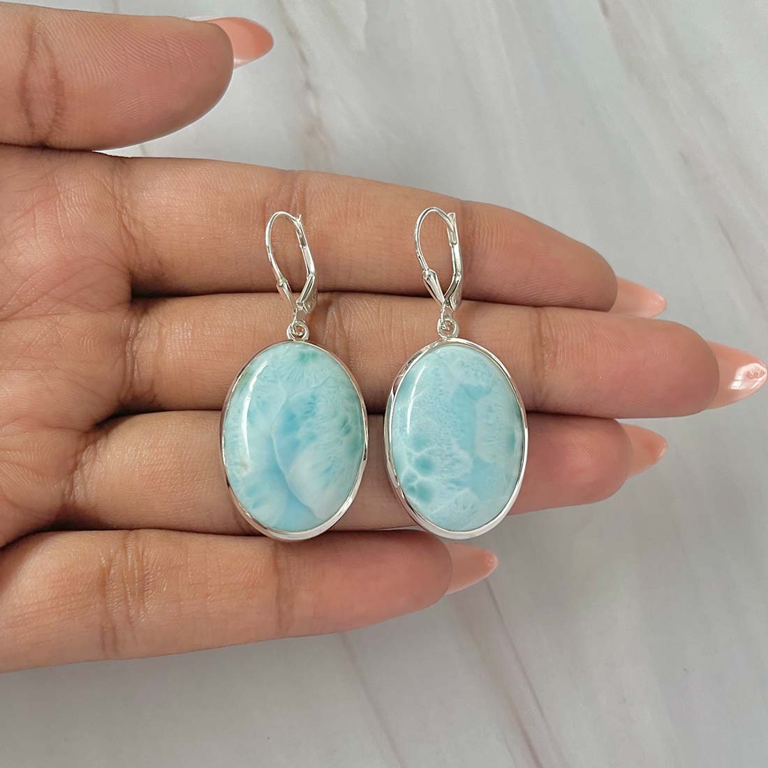 Larimar Earring-(LAR-E-108.)