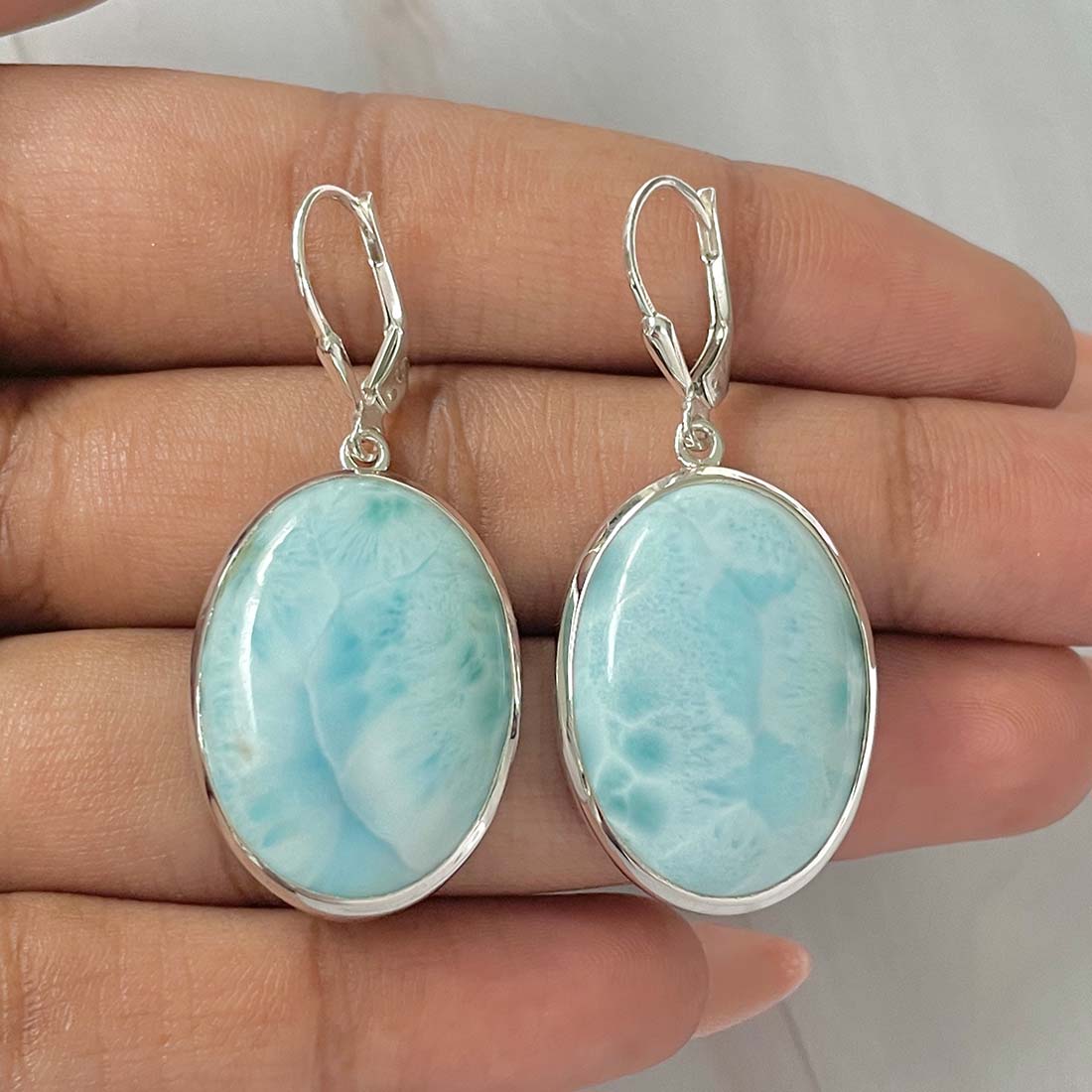 Larimar Earring-(LAR-E-108.)