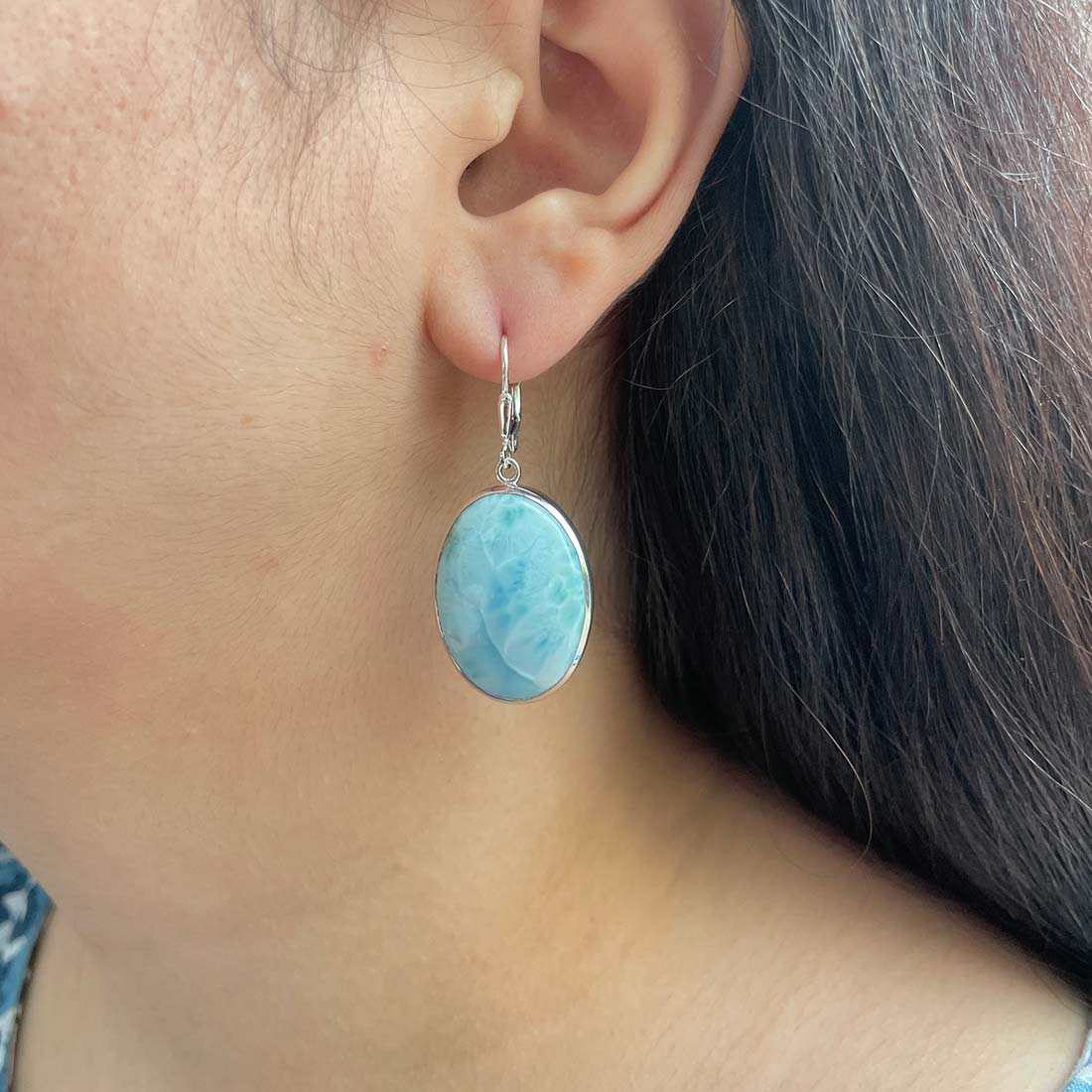 Larimar Earring-(LAR-E-108.)
